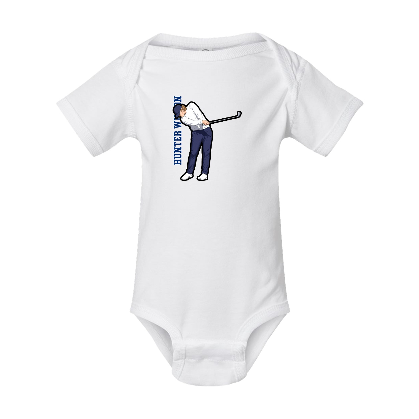 Baby Onesie — Name Vertical in White