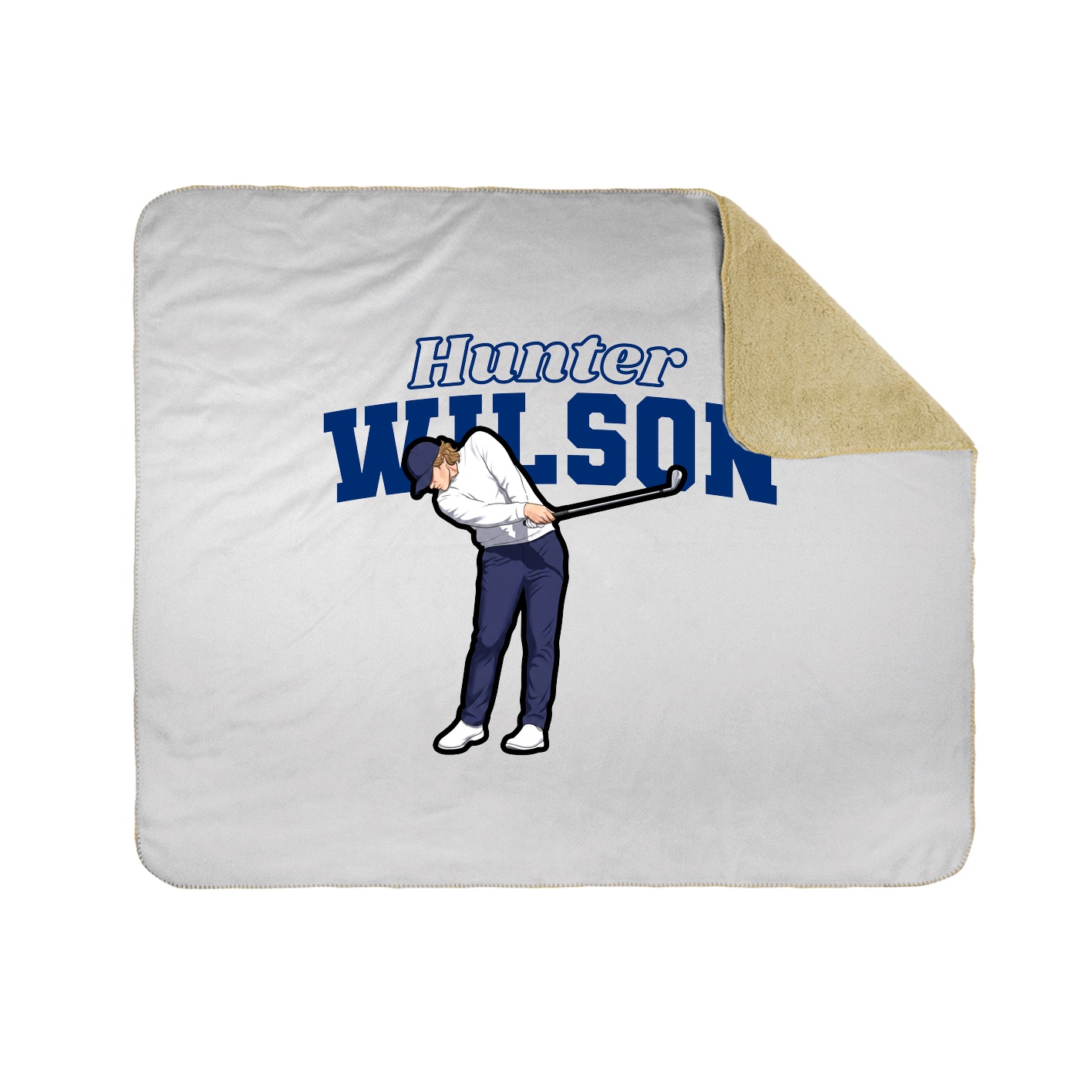 Throw Blanket — Name Arch in White
