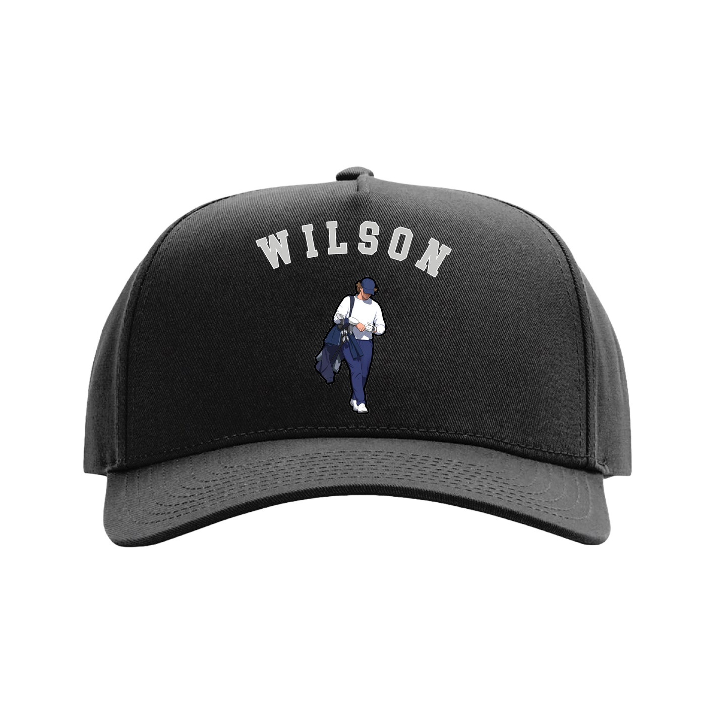 Full Fabric Five-Panel Champ Cap — Shirsey Arch in Black