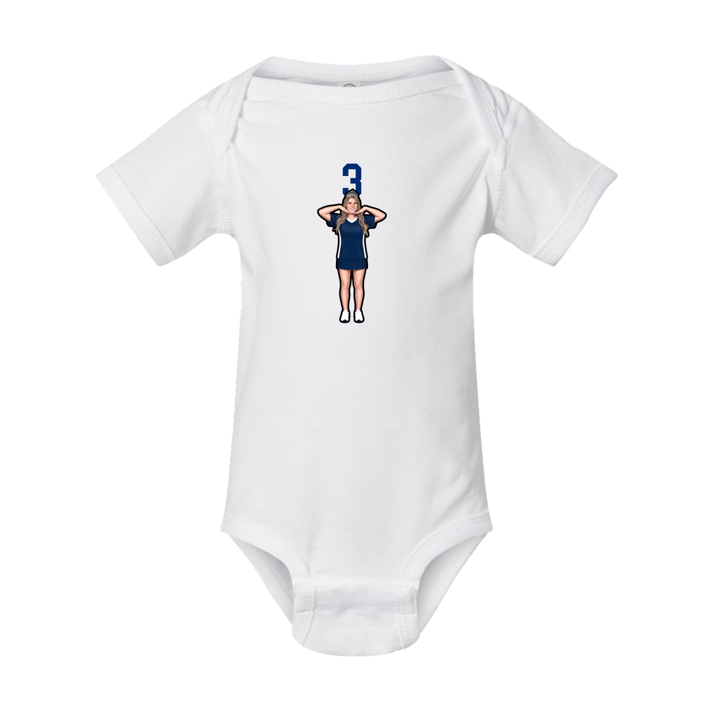 Baby Onesie — Number Top in White