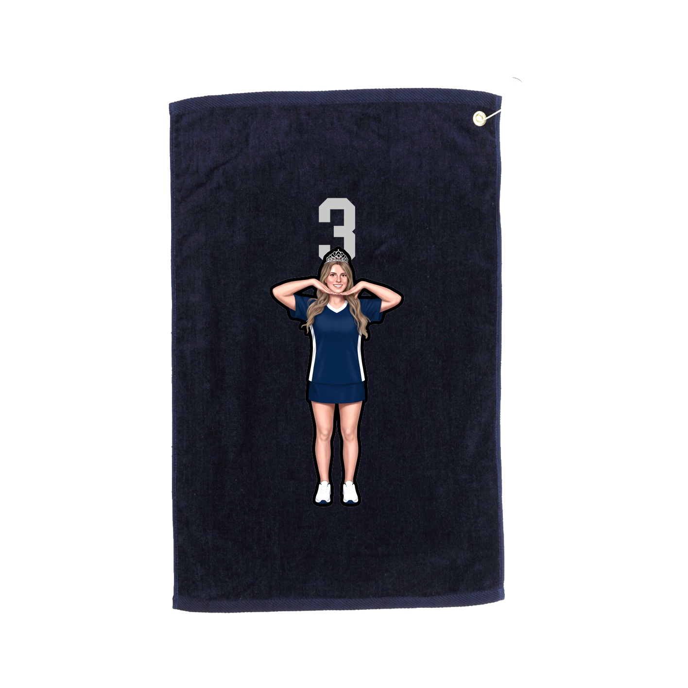 Golf Towel — Number Top in Navy