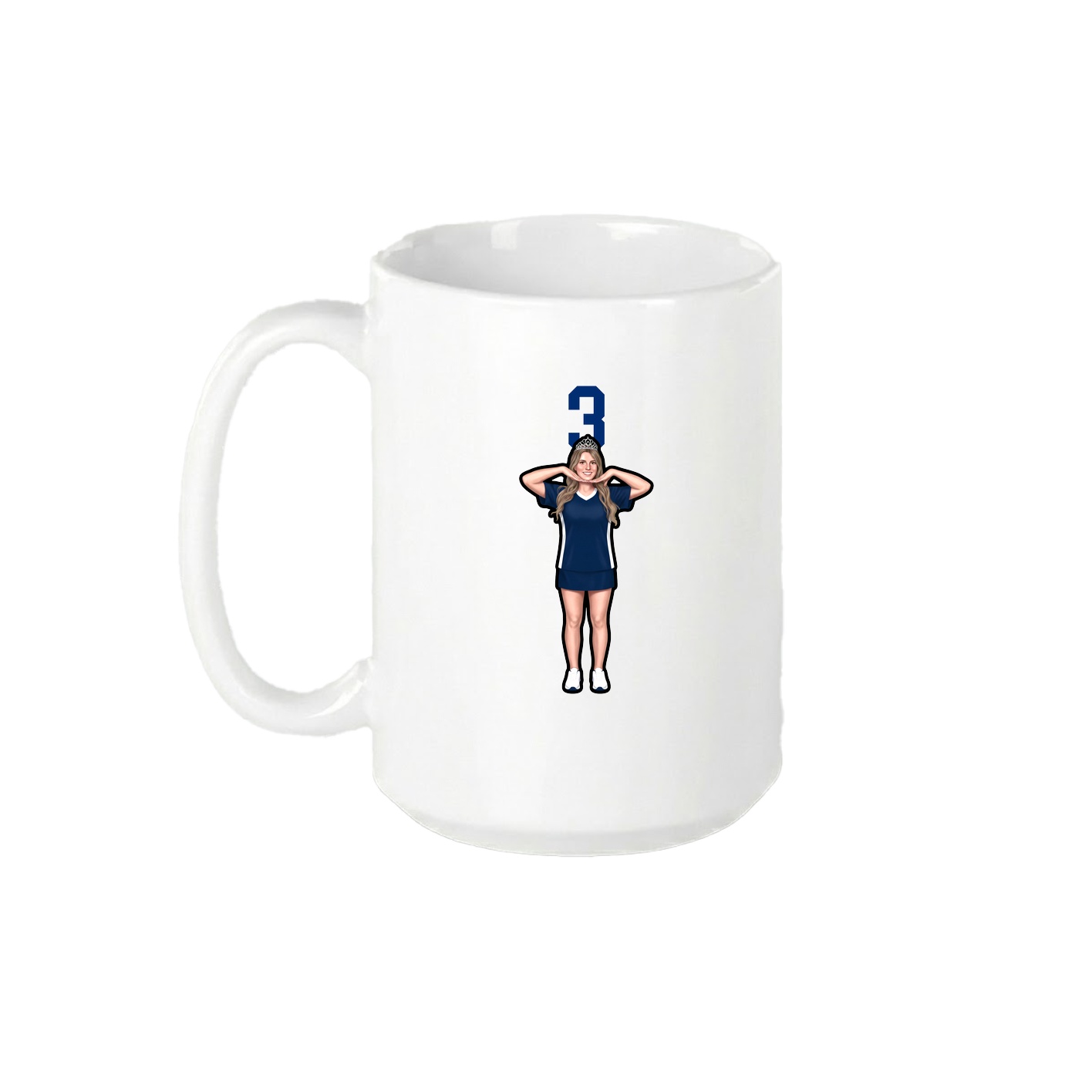 15oz Coffee Mug — Number Top in White