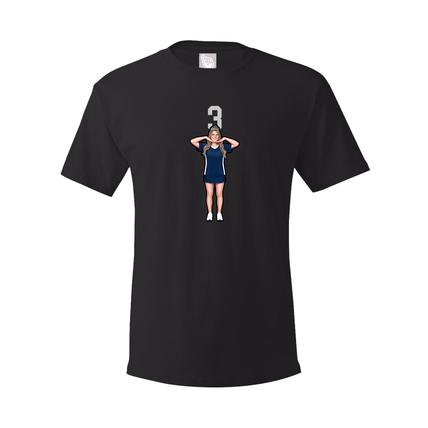 Youth Tee — Number Top in Black