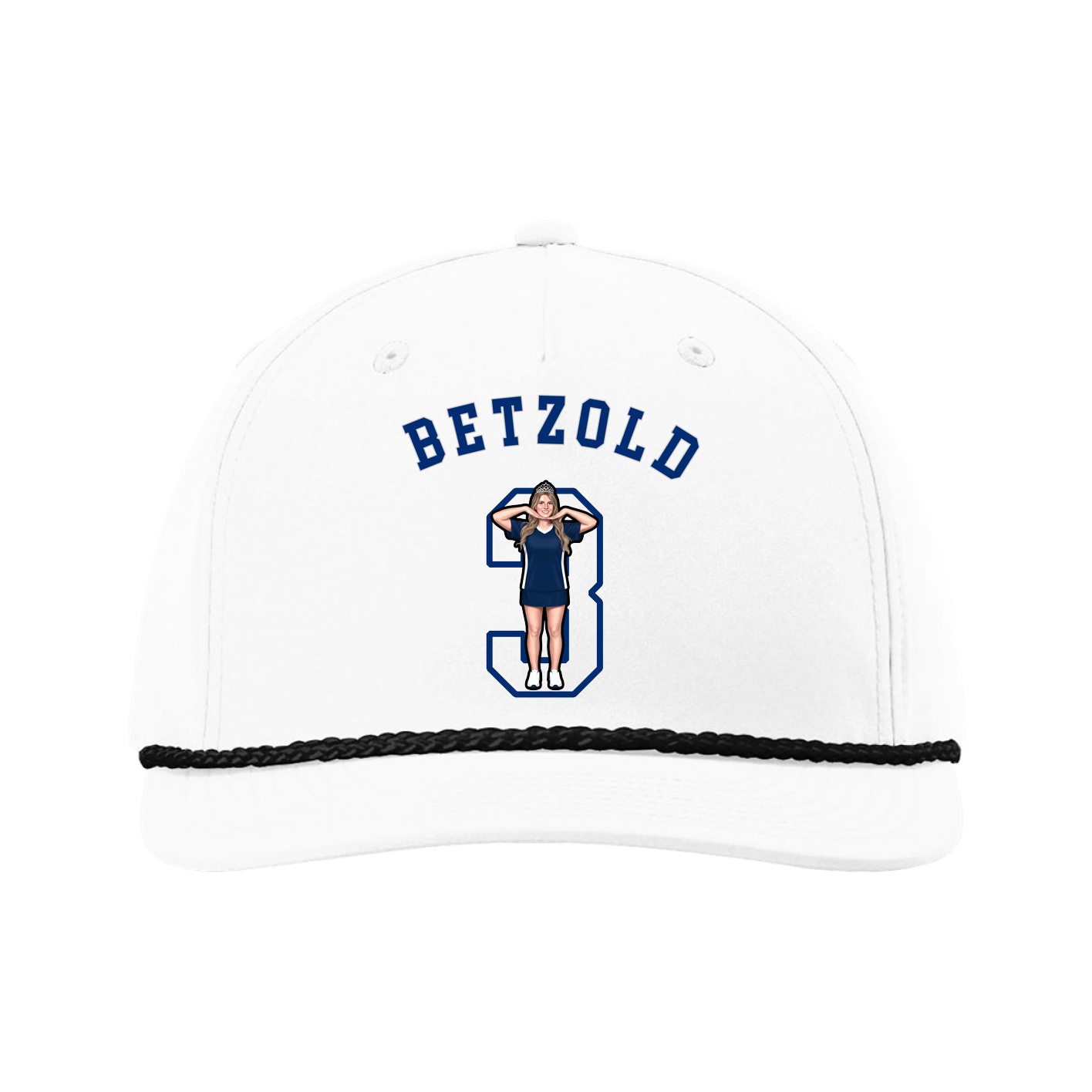 Five-Panel Classic Rope Cap — Shirsey Arch in White