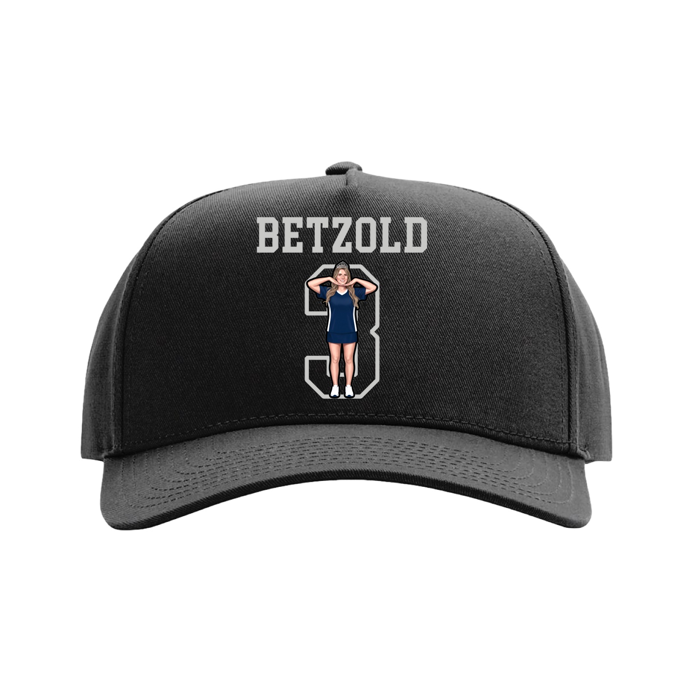 Full Fabric Five-Panel Champ Cap — Shirsey in Black