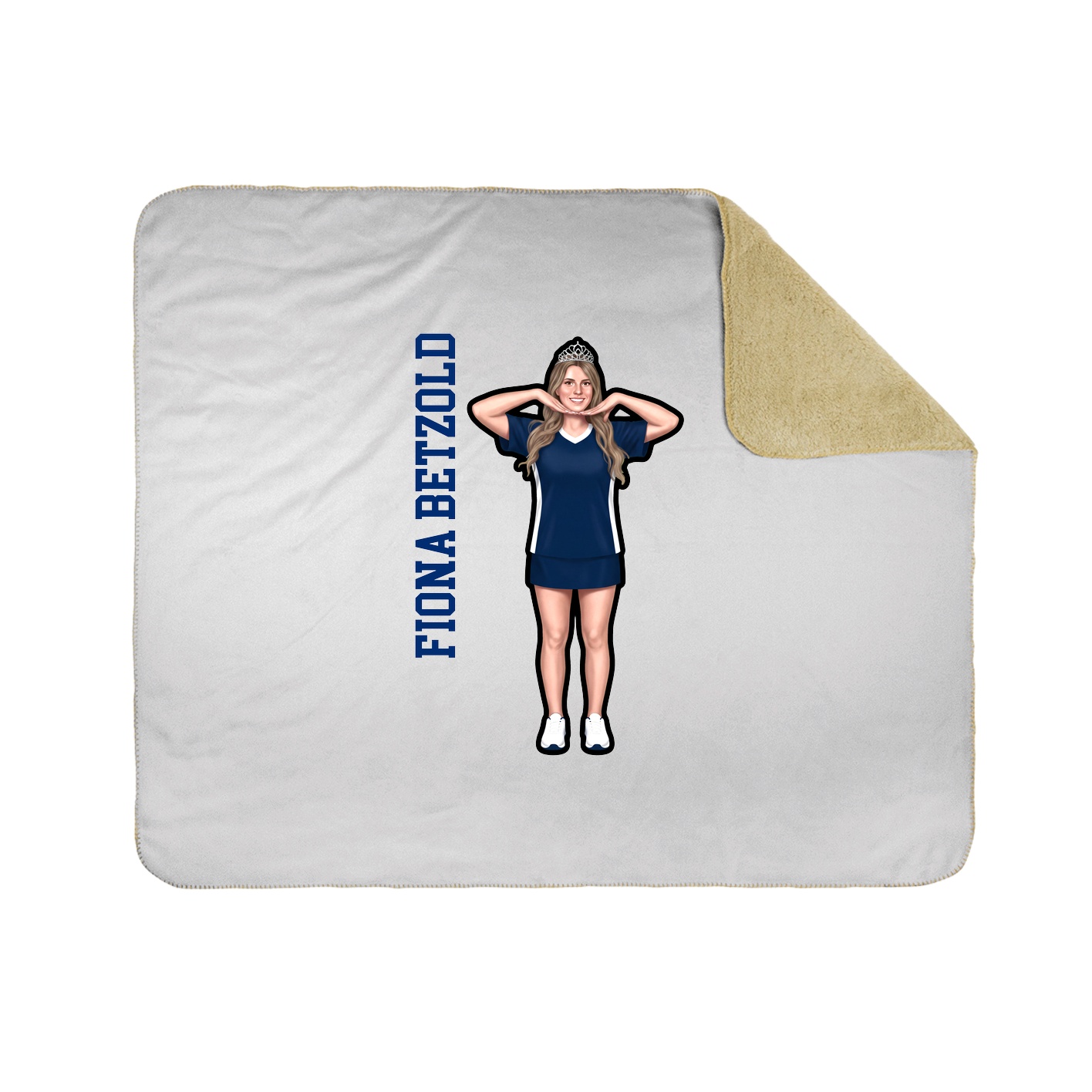Throw Blanket — Name Vertical in White