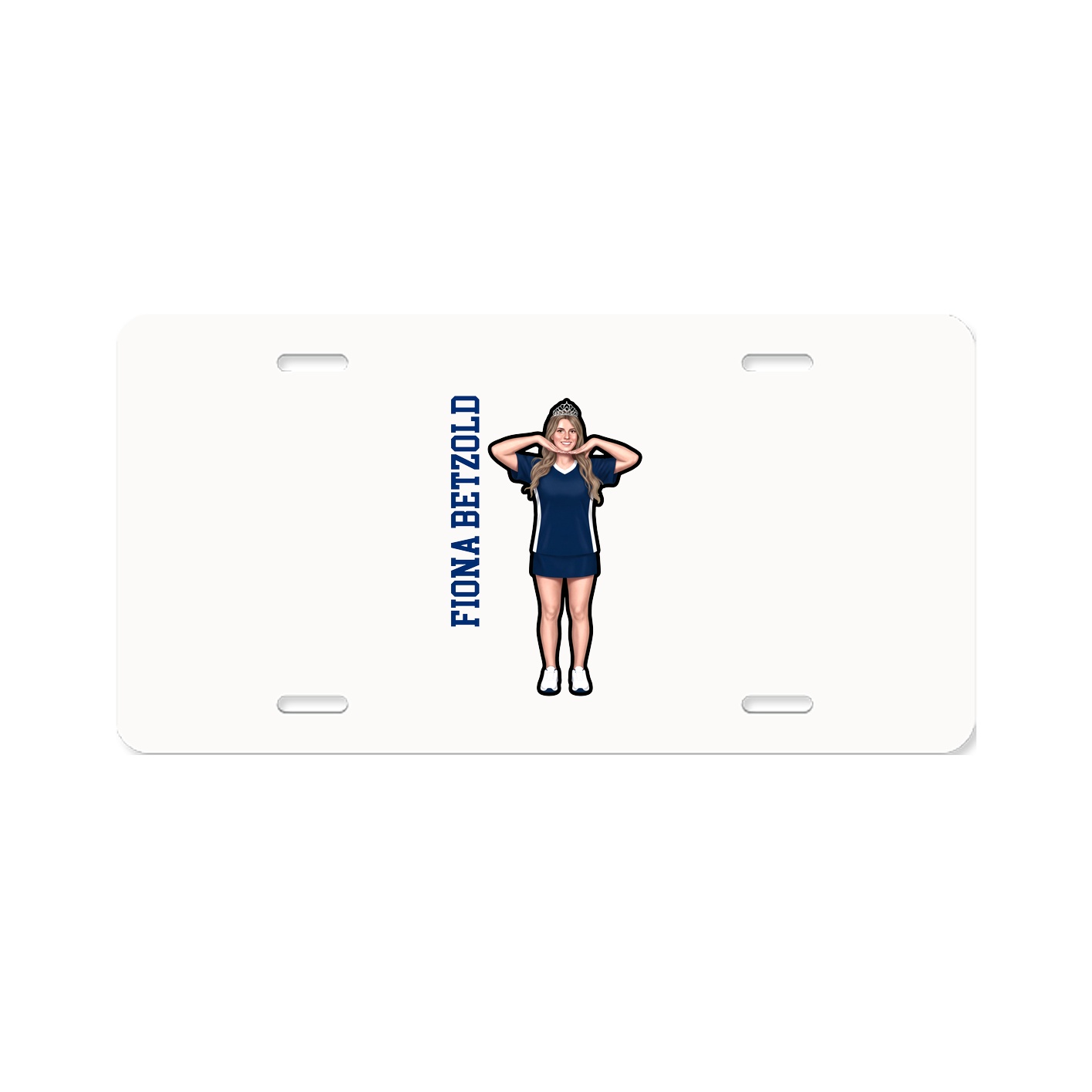 License Plate — Name Vertical in Classic