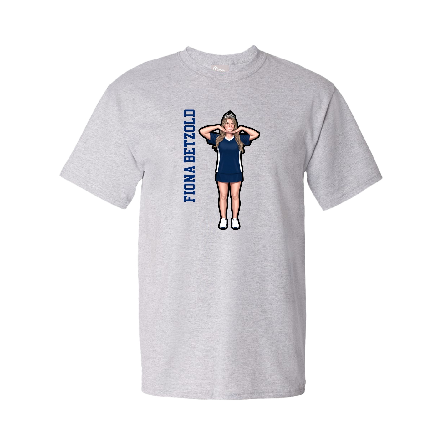 Youth Tee — Name Vertical in Grey