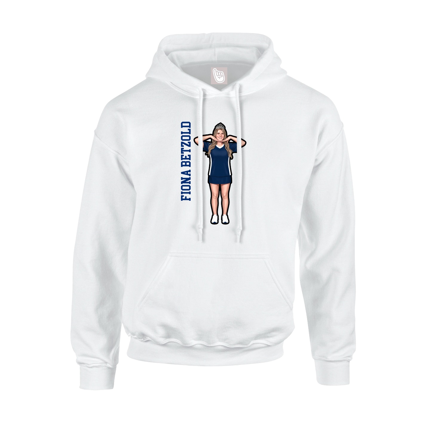 Hoodie — Name Vertical in White
