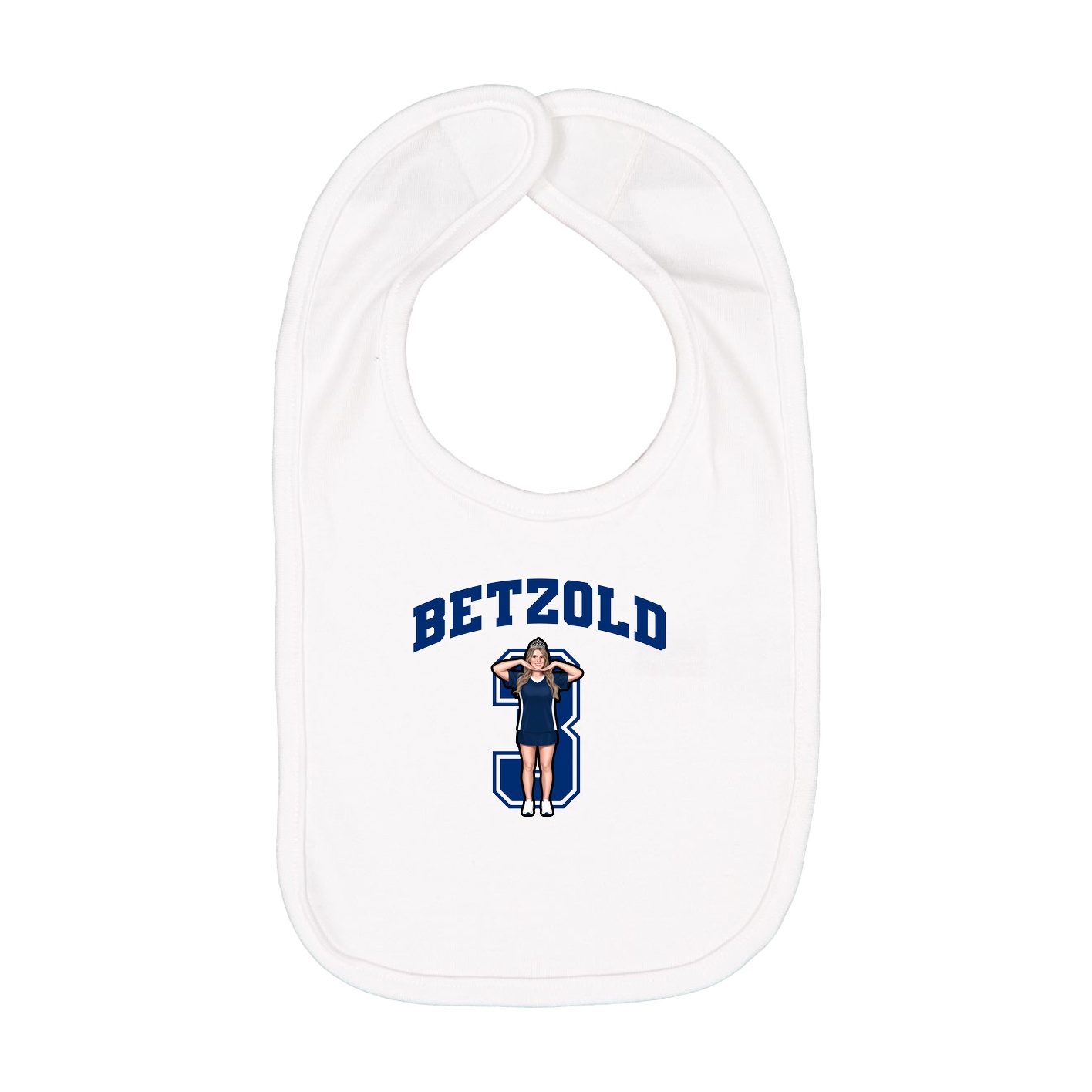 Infant Bib — Number in White