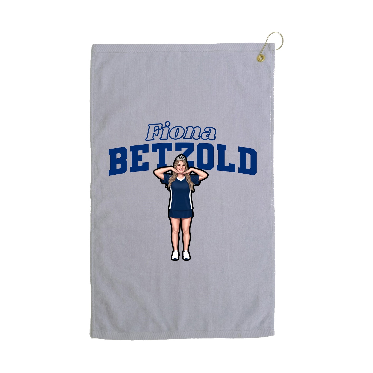 Golf Towel — Name Arch in Grey