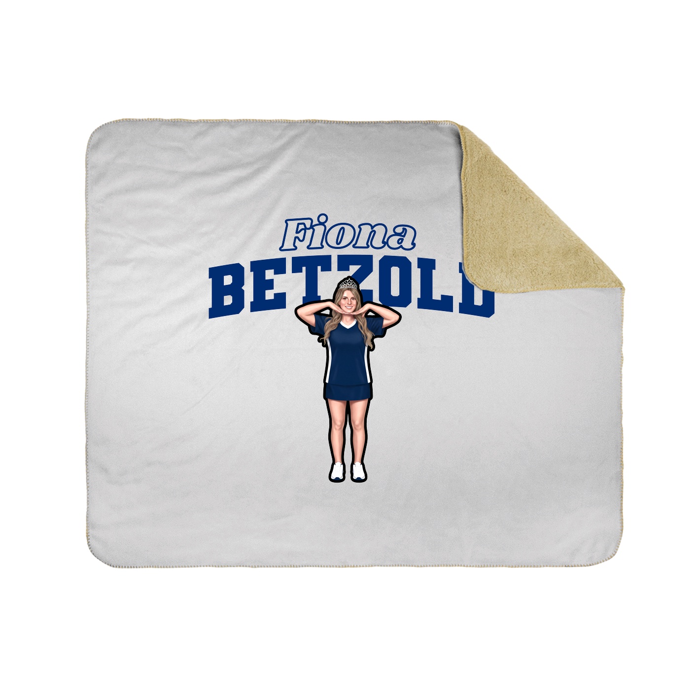 Throw Blanket — Name Arch in White