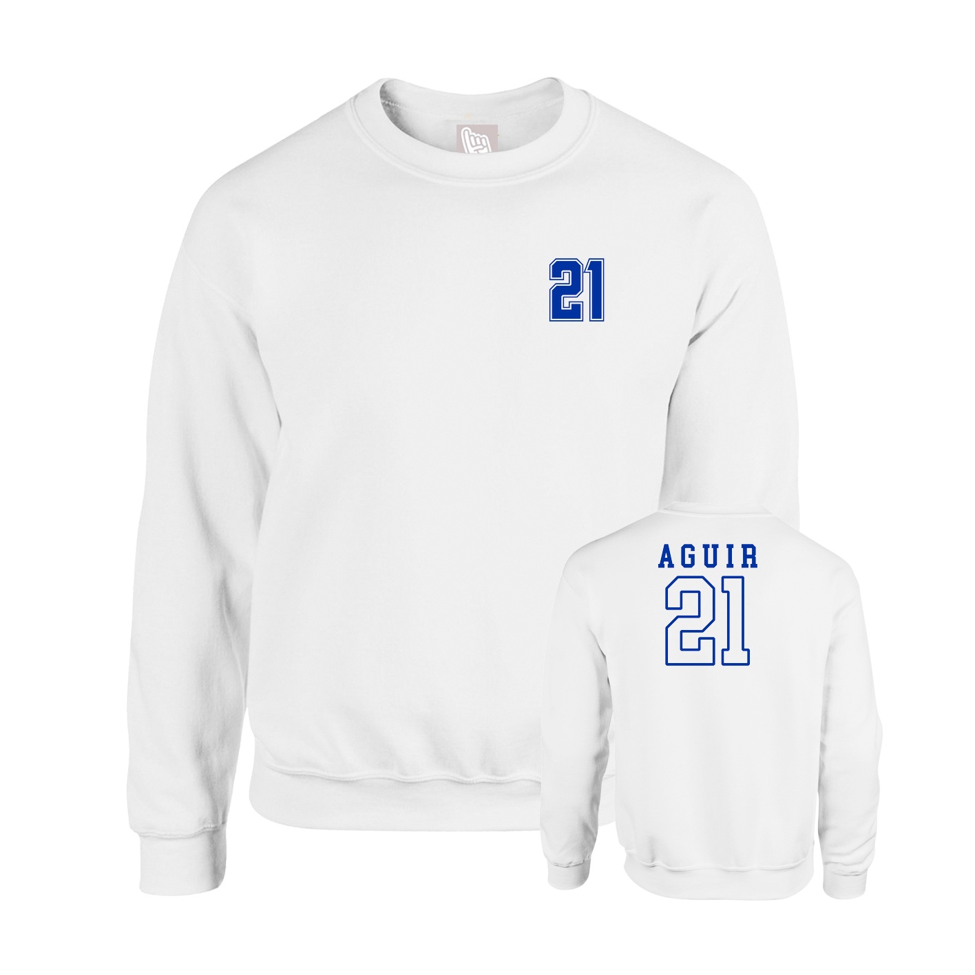 Fleece Crew — Chest Back in White