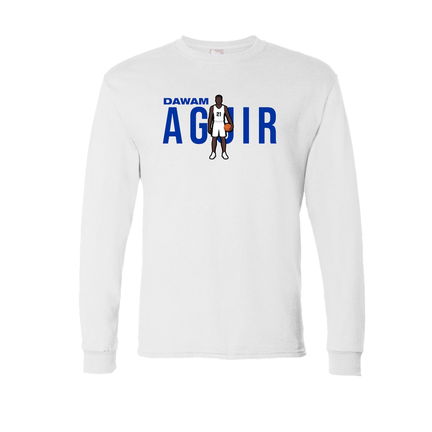 Long Sleeve Tee — Player Name in White