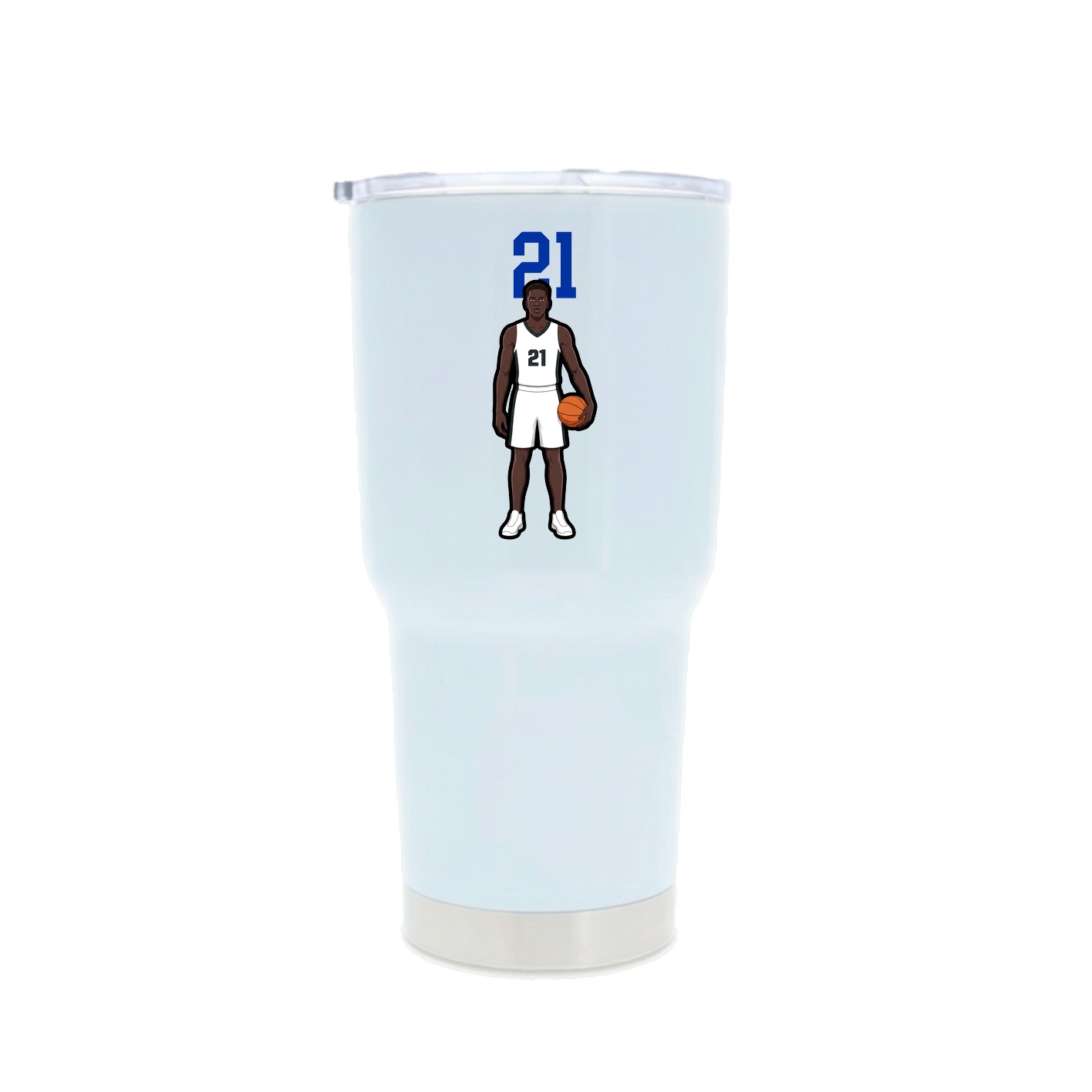 30oz Stainless Steel Tumbler — Number Top in White