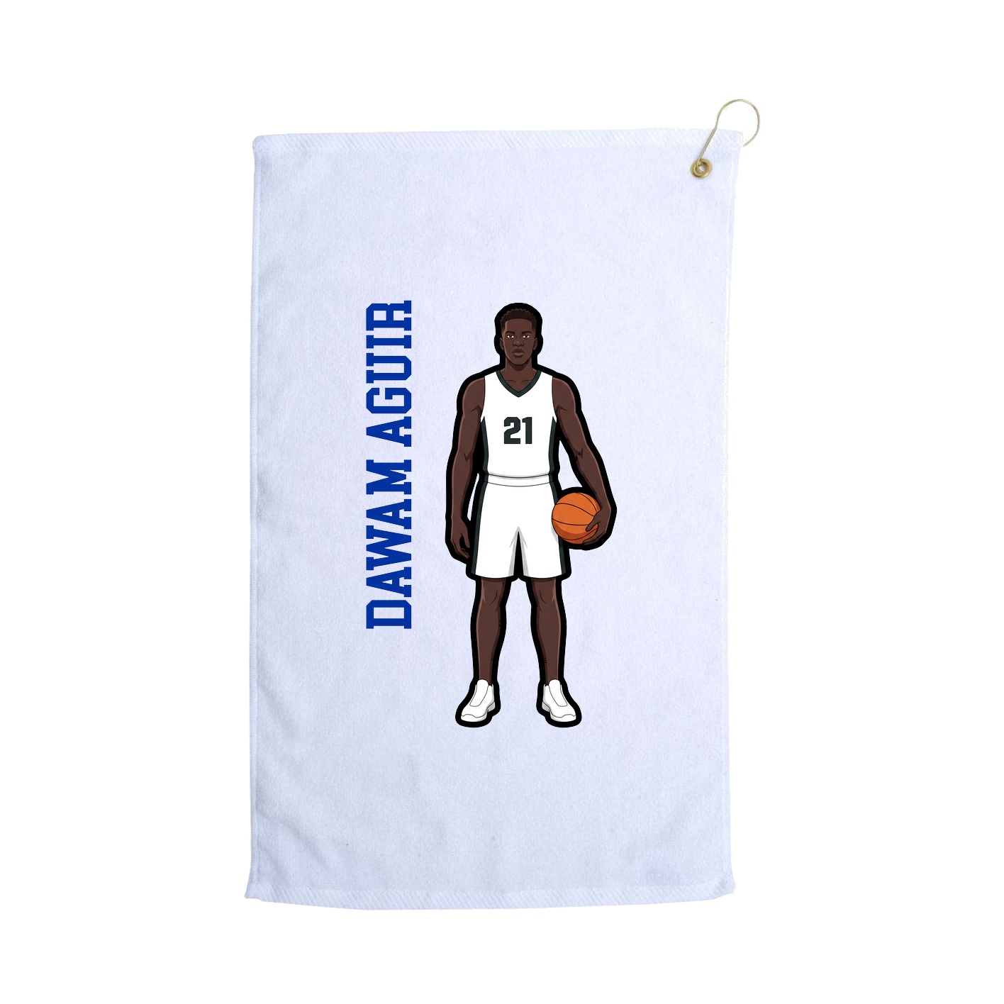 Golf Towel — Name Vertical in White