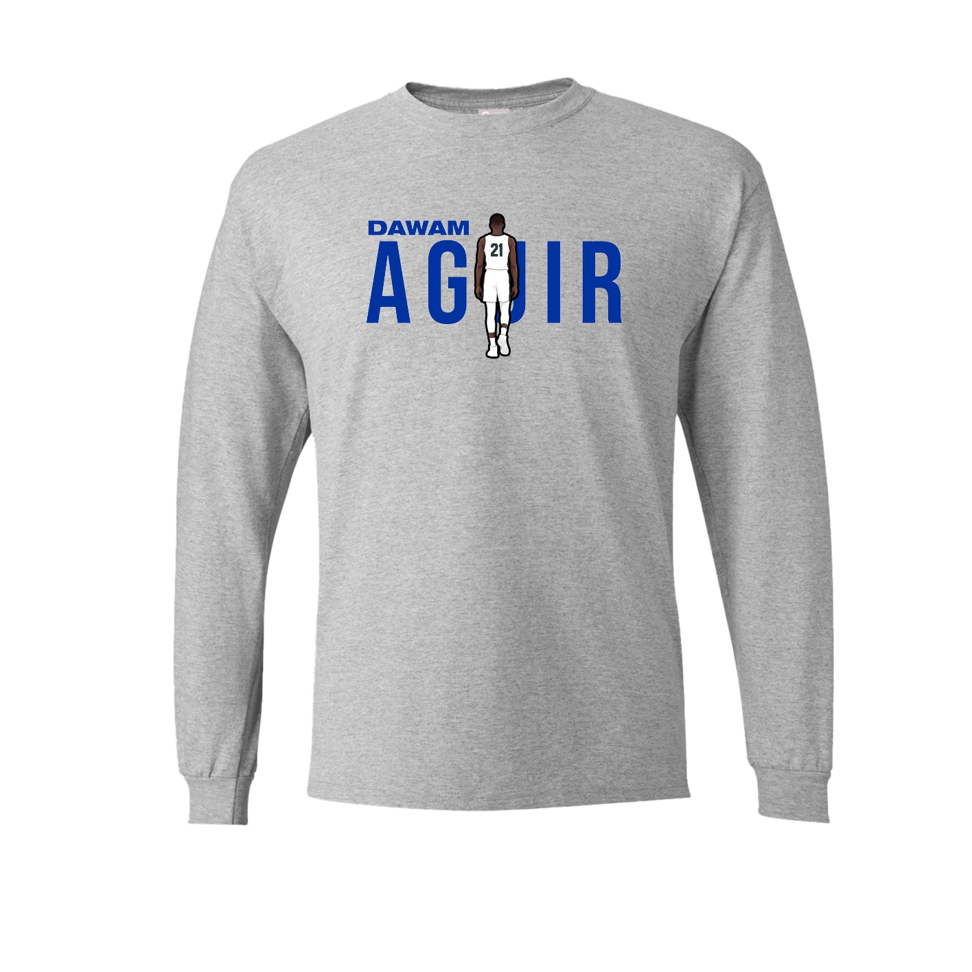 Long Sleeve Tee — Player Name in Grey