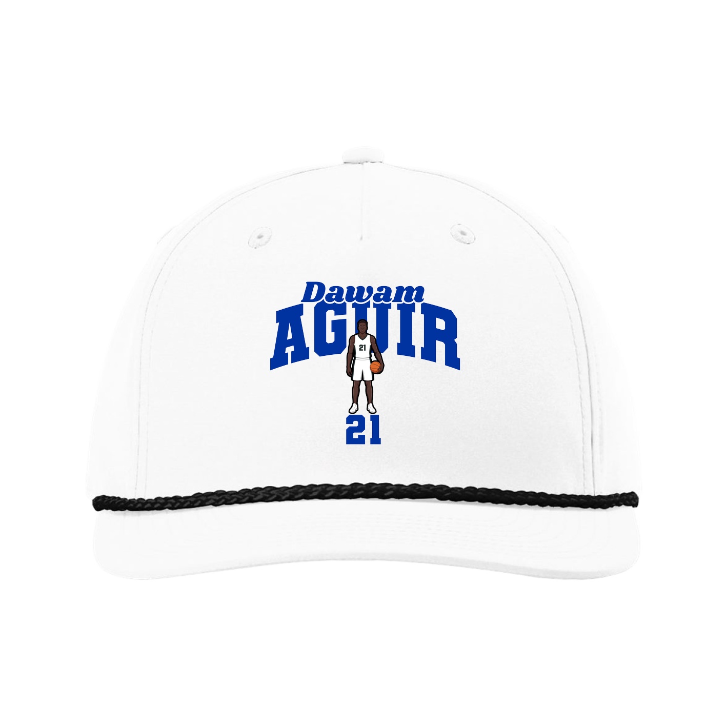 Five-Panel Classic Rope Cap — Signature Arch in White