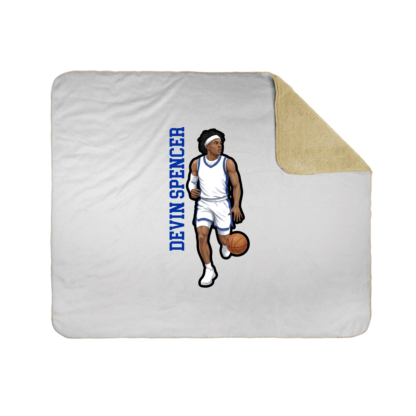 Throw Blanket — Name Vertical in White