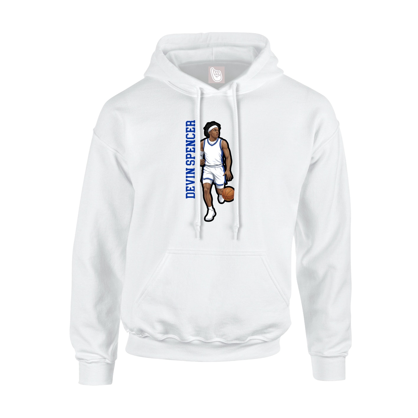 Youth Hoodie — Name Vertical in White