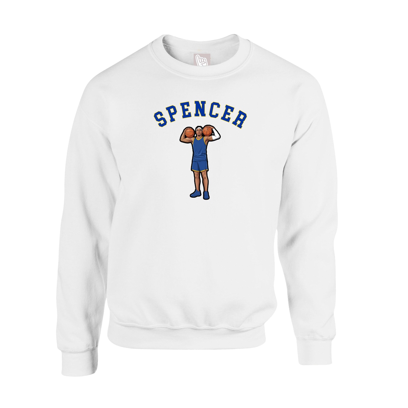 Fleece Crew — Shirsey Arch in White