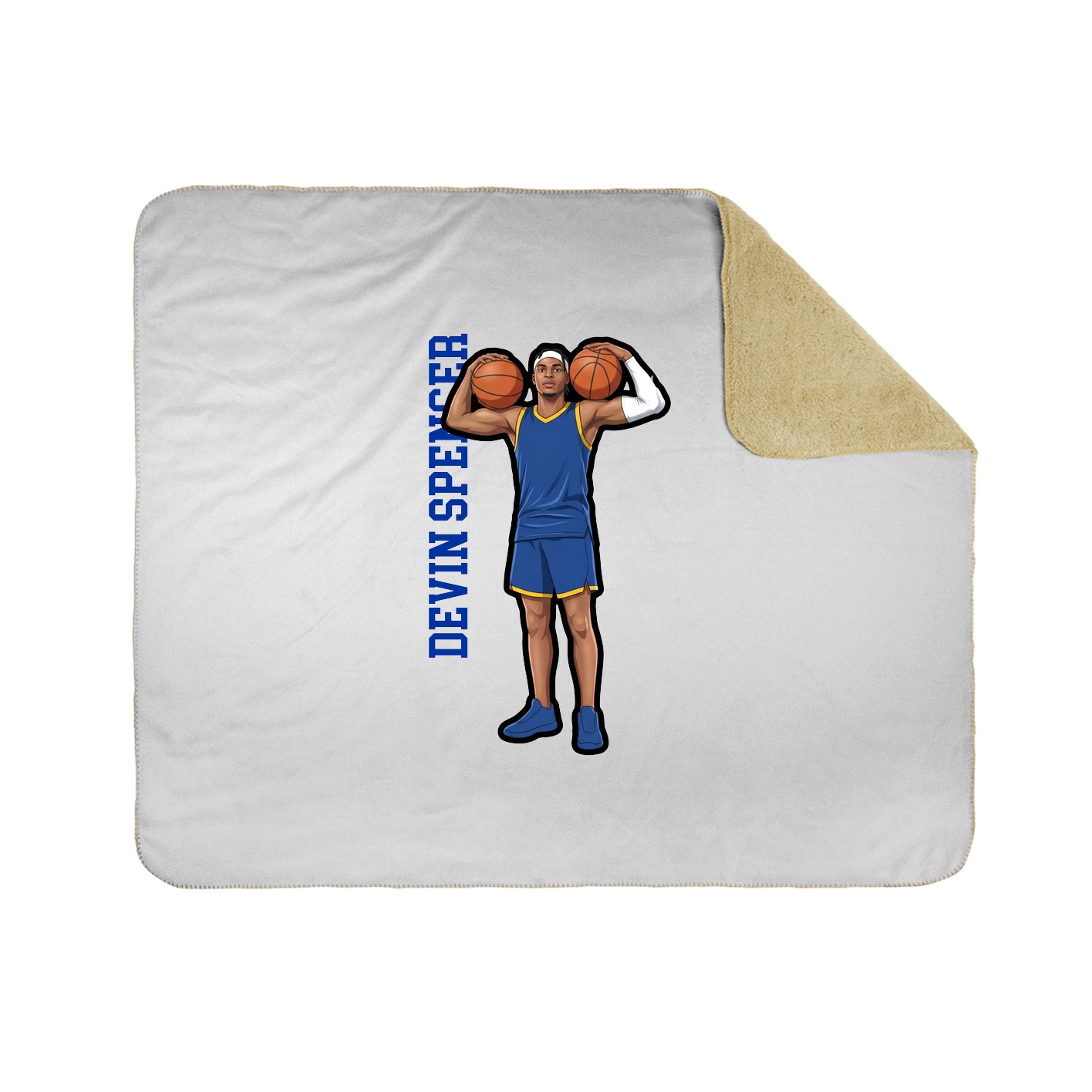 Throw Blanket — Name Vertical in White