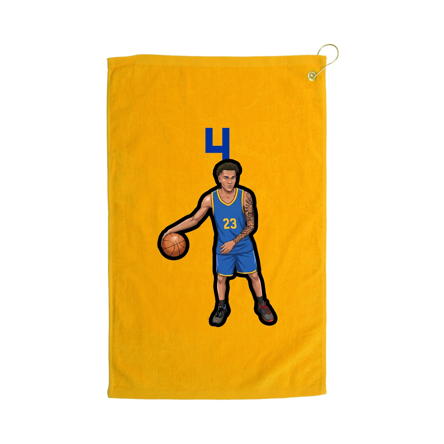 Golf Towel — Number Top in Gold