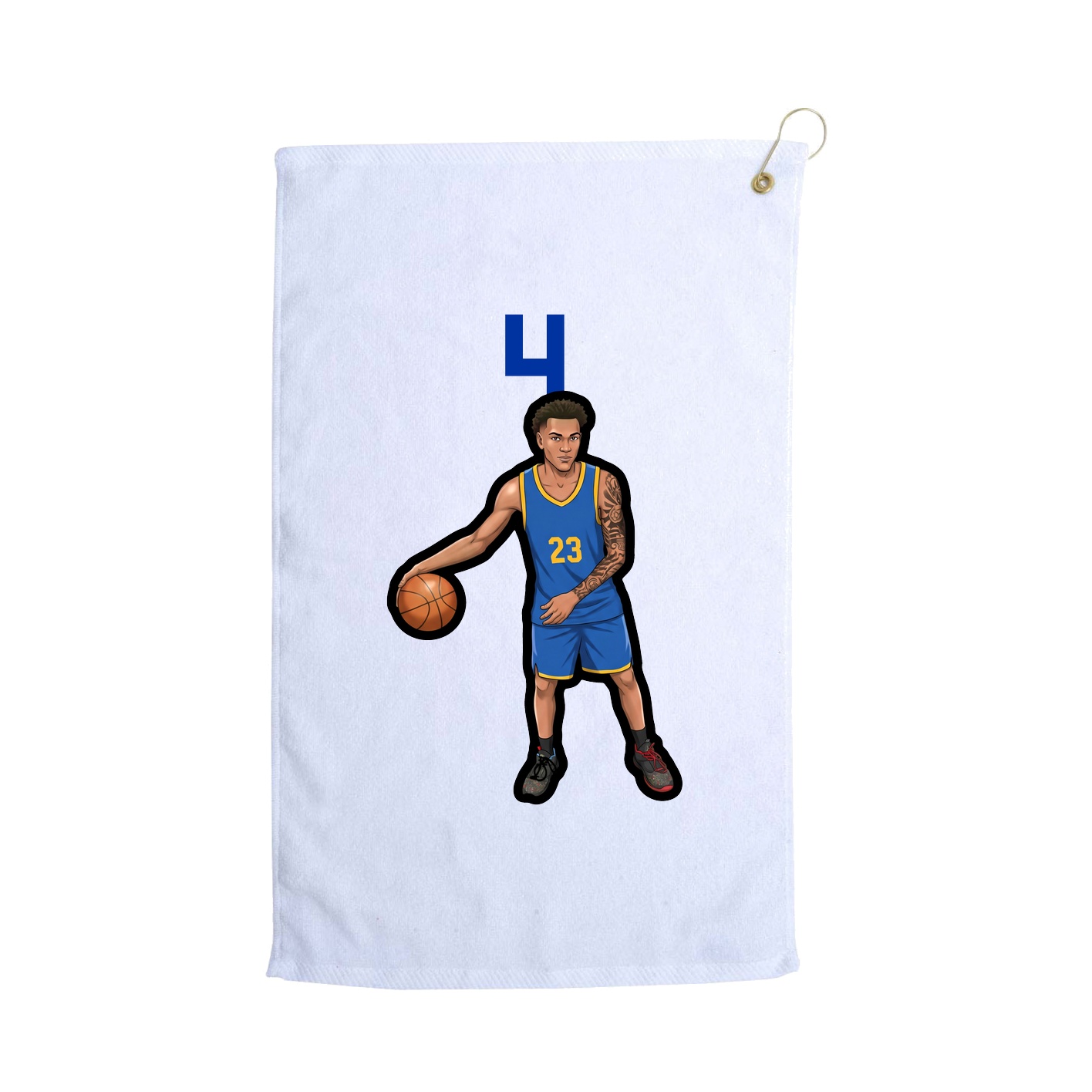 Golf Towel — Number Top in White