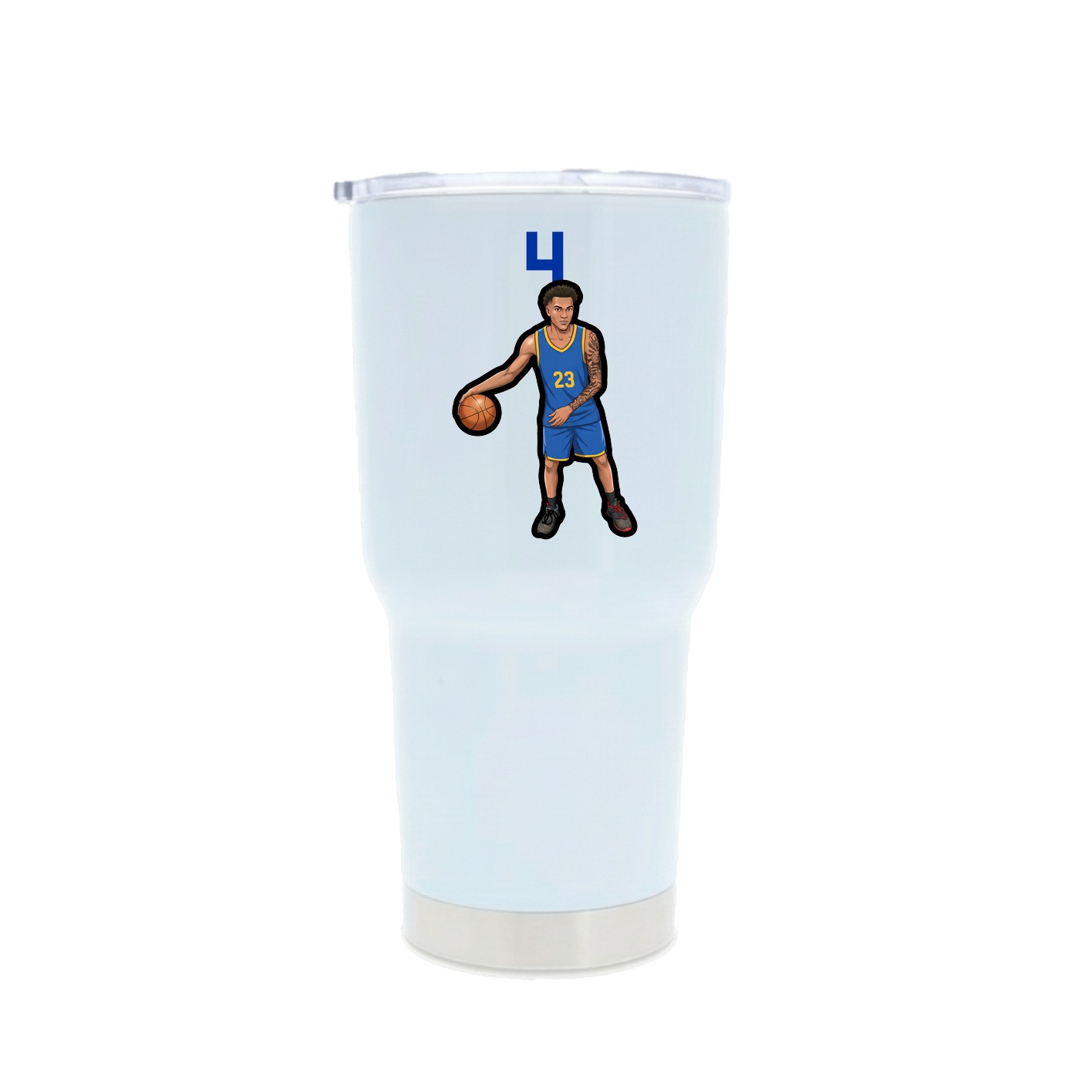 30oz Stainless Steel Tumbler — Number Top in White