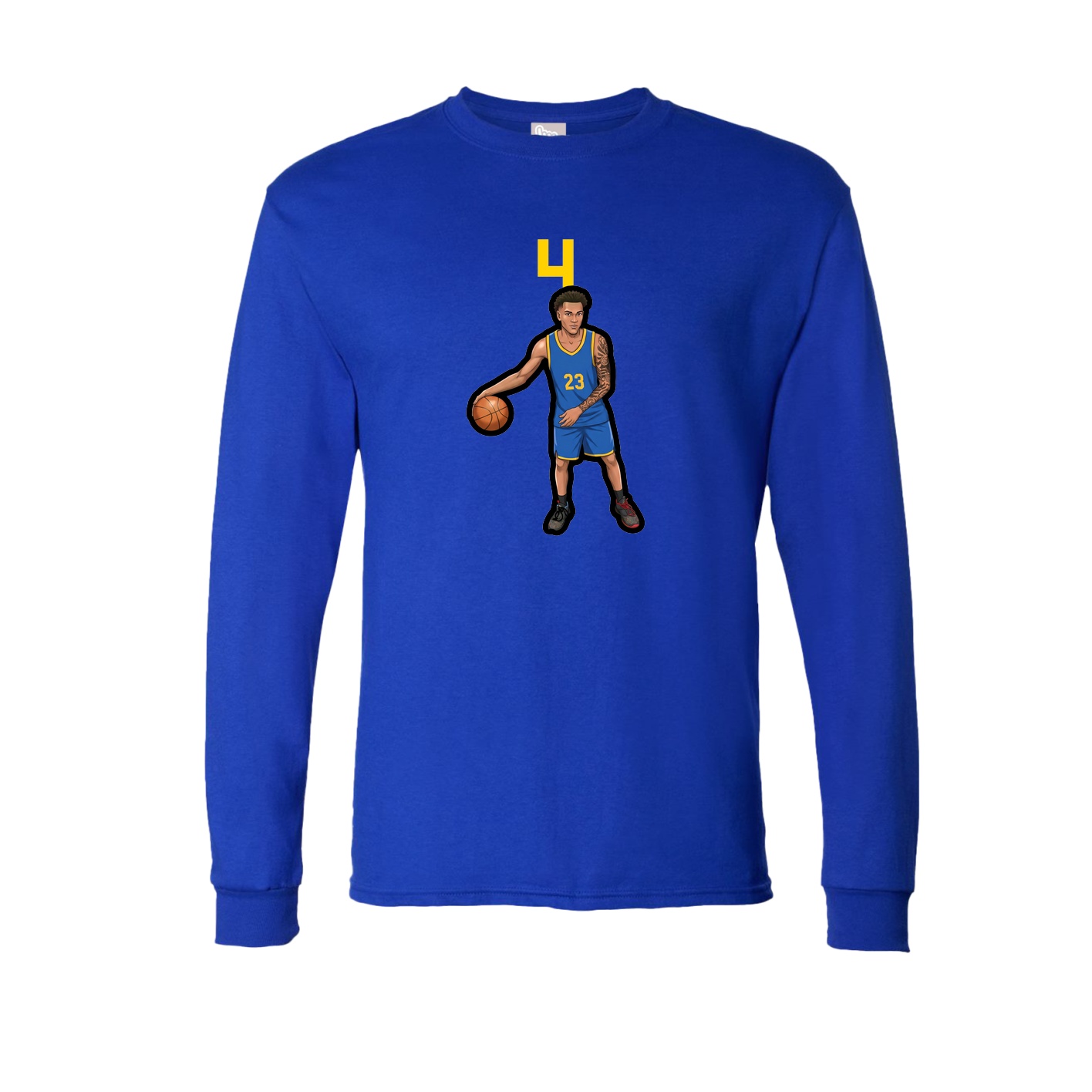 Long Sleeve Tee — Number Top in Royal