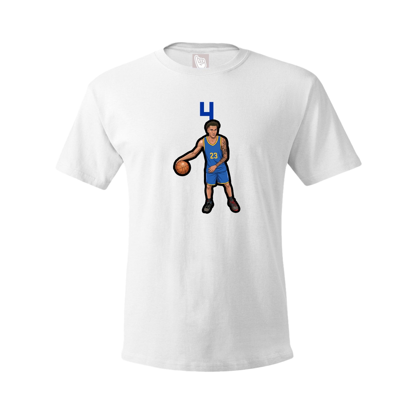 Youth Tee — Number Top in White