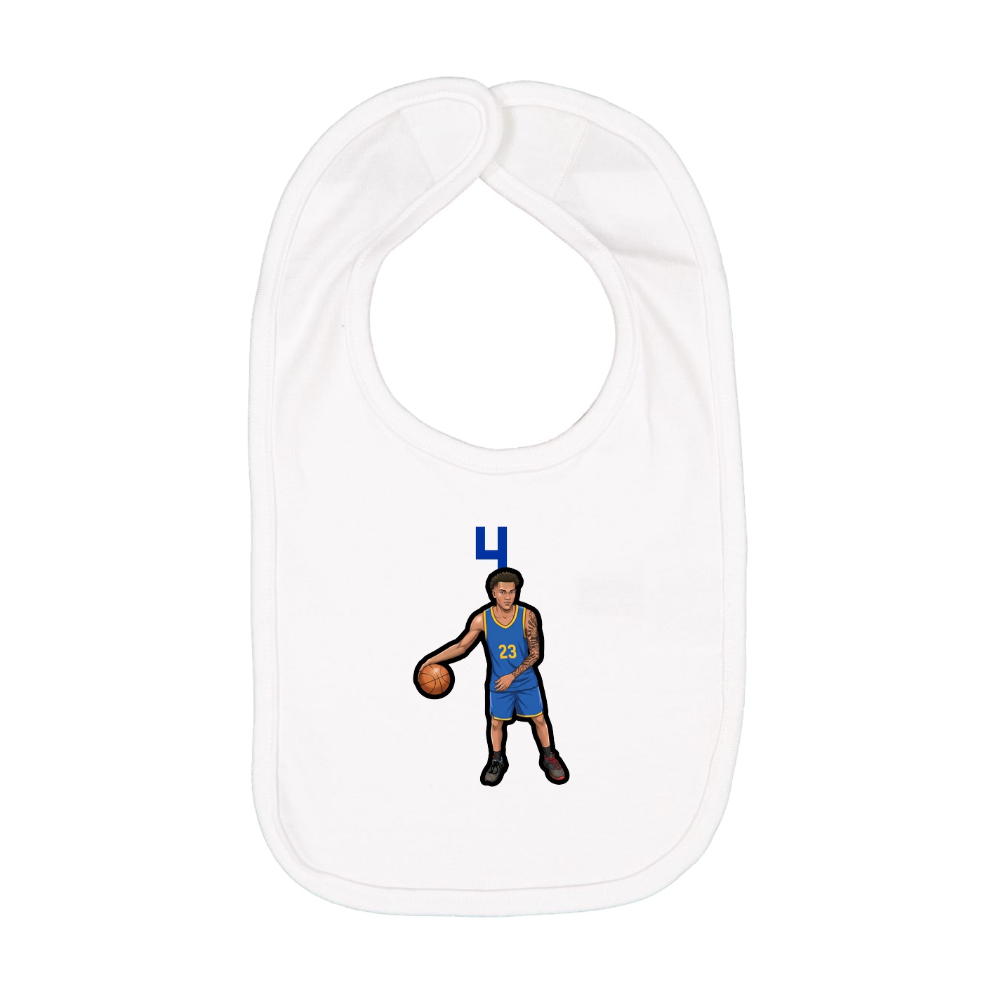 Infant Bib — Number Top in White