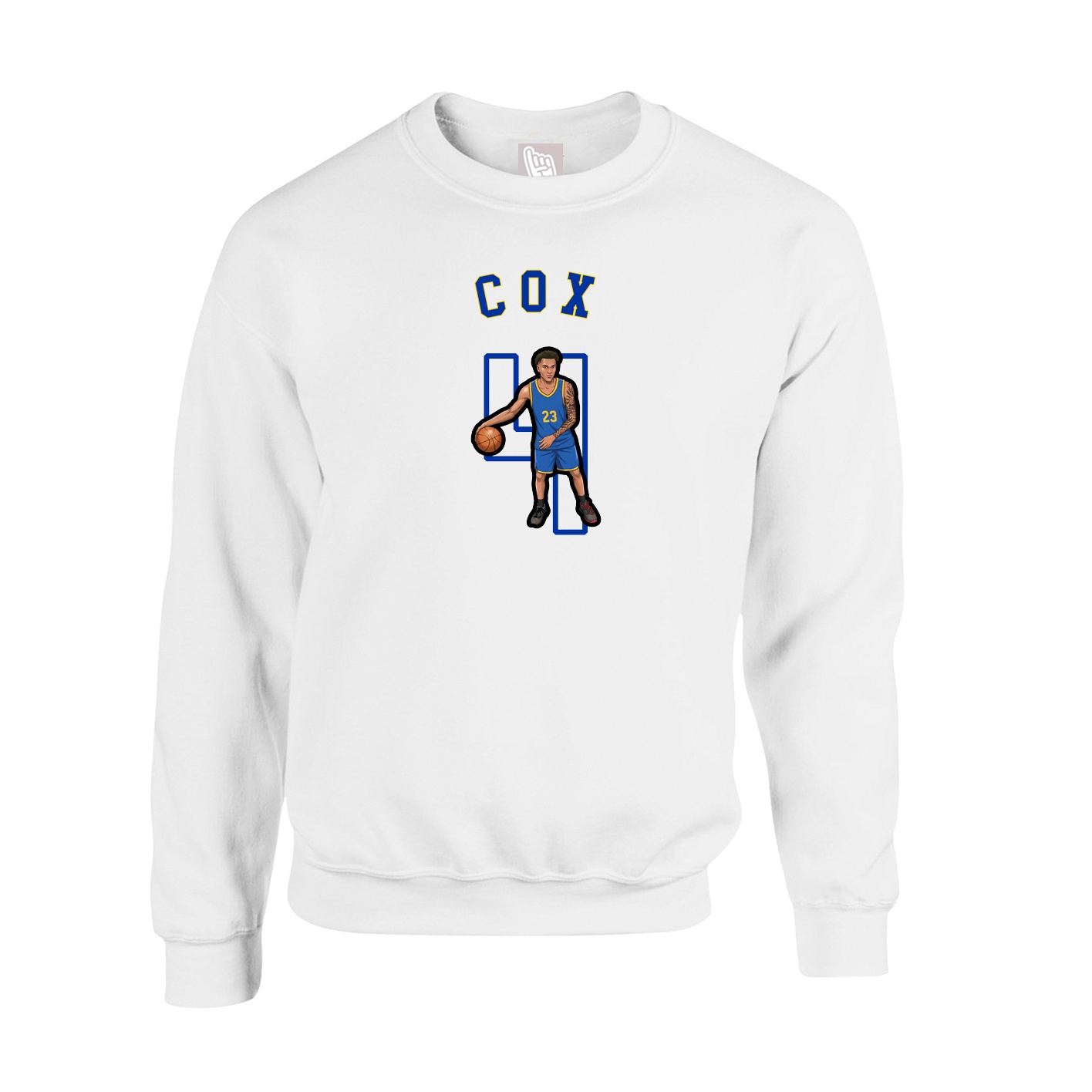 Fleece Crew — Shirsey Arch in White