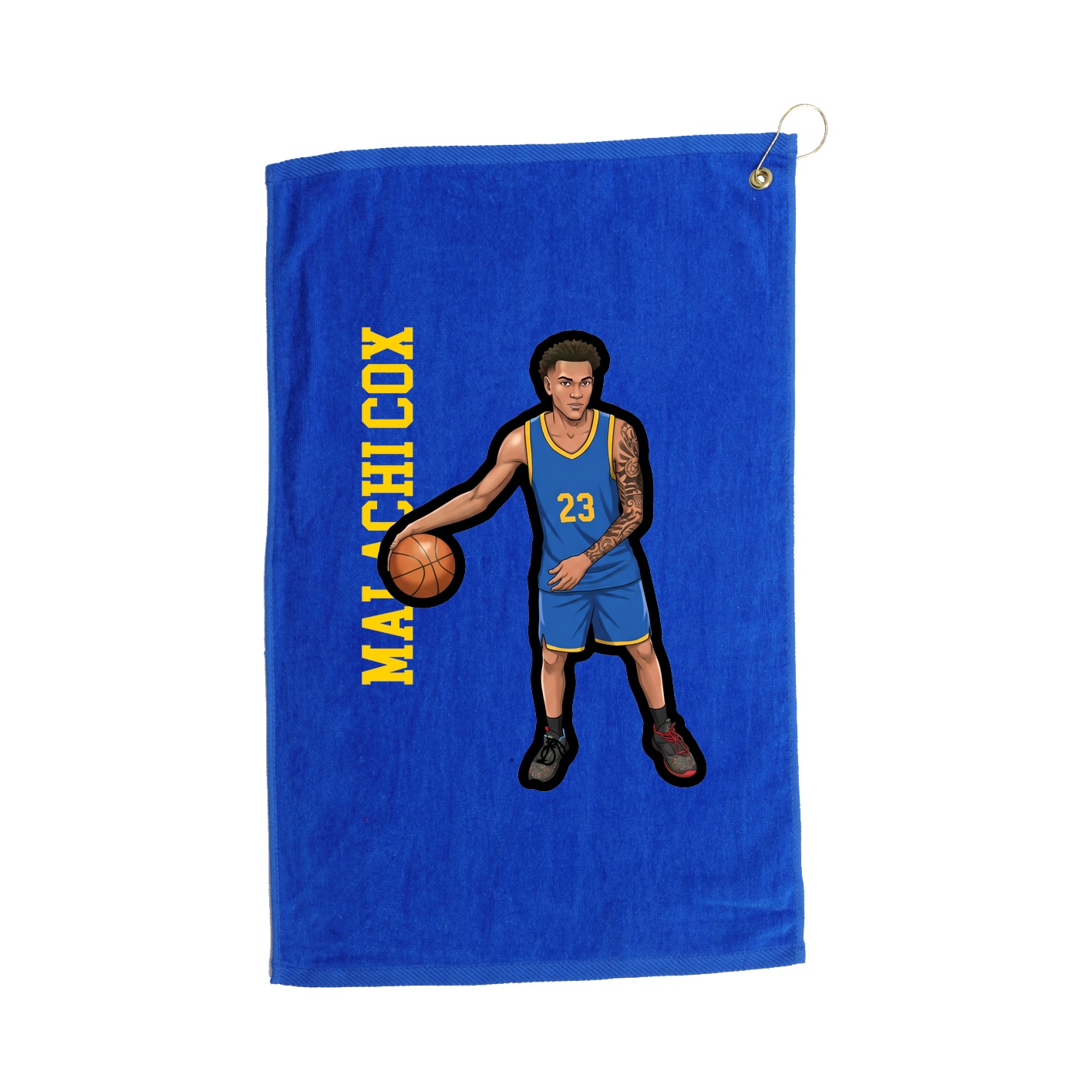 Golf Towel — Name Vertical in Royal