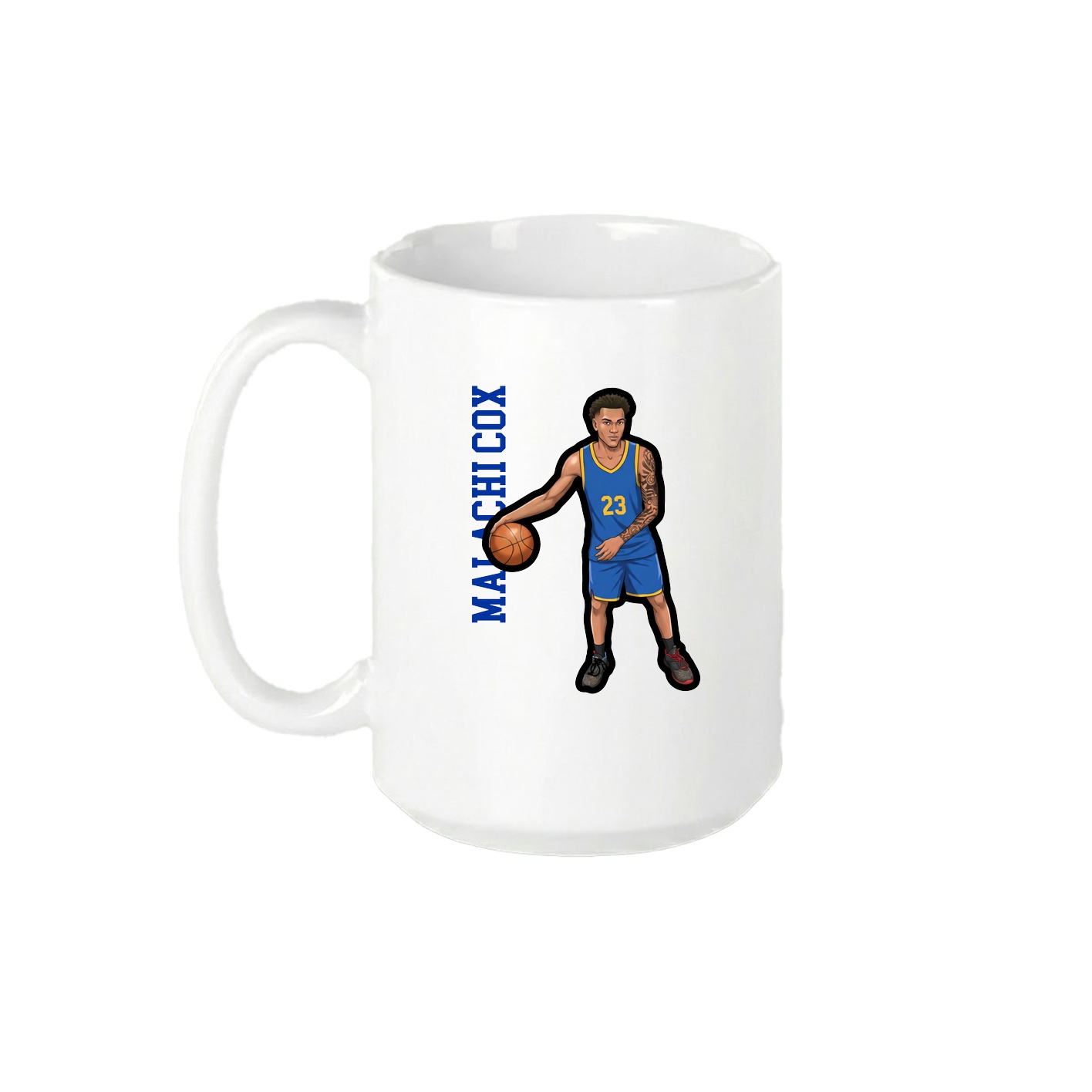 15oz Coffee Mug — Name Vertical in White