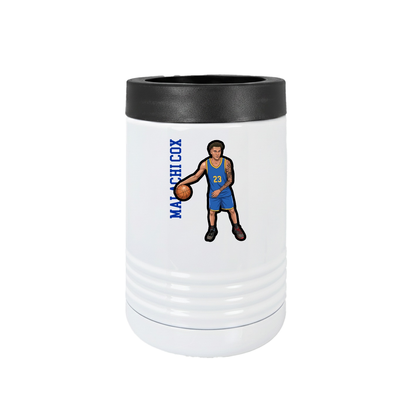 Beverage Holder — Name Vertical in White
