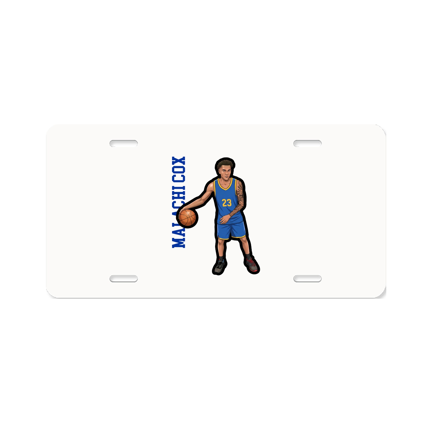 License Plate — Name Vertical in Classic