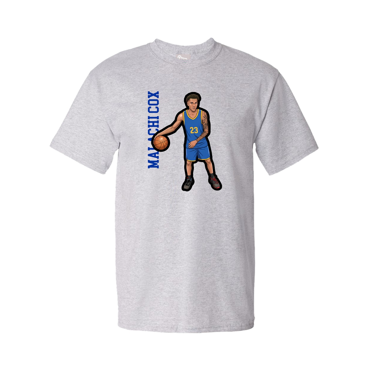Tee — Name Vertical in Grey