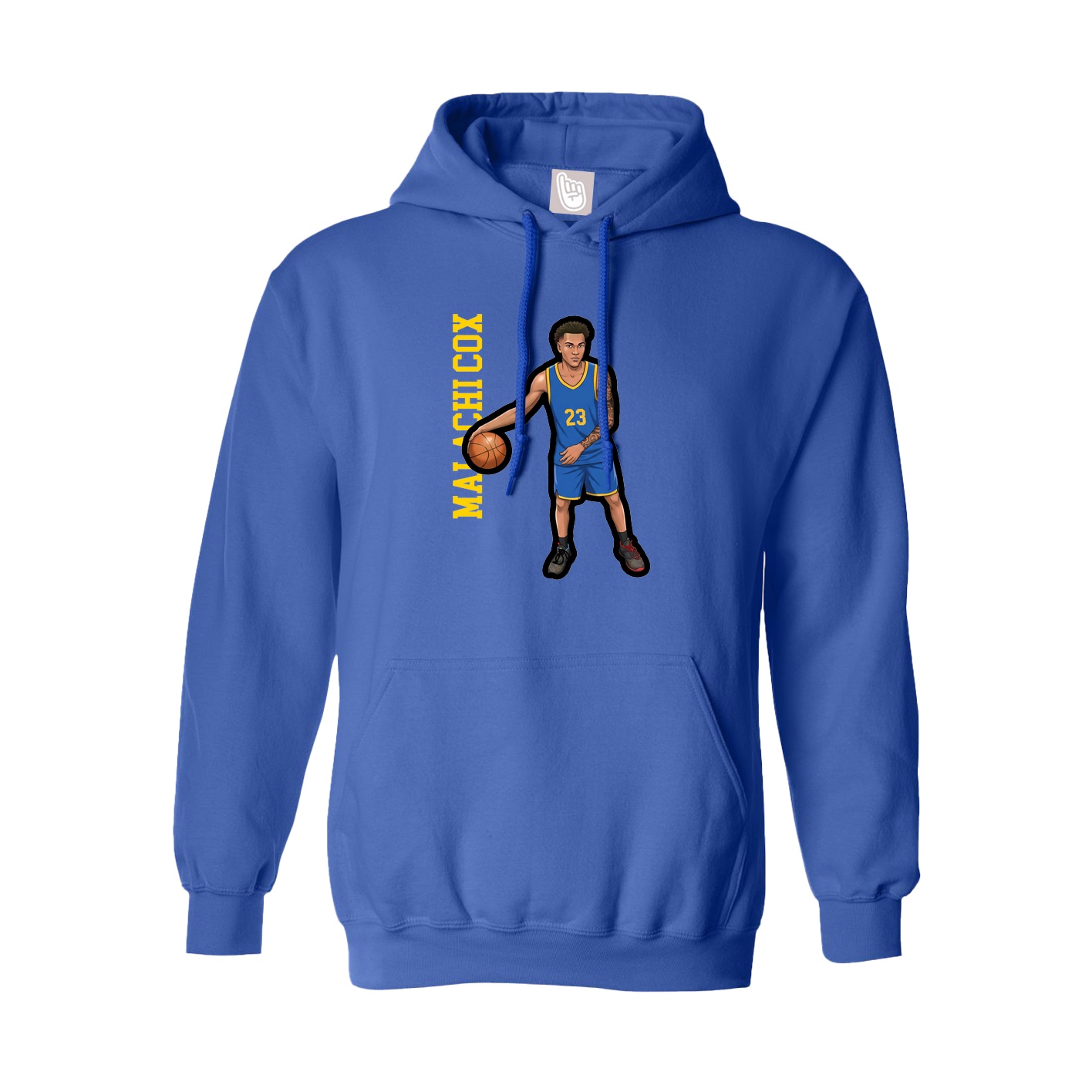 Hoodie — Name Vertical in Royal