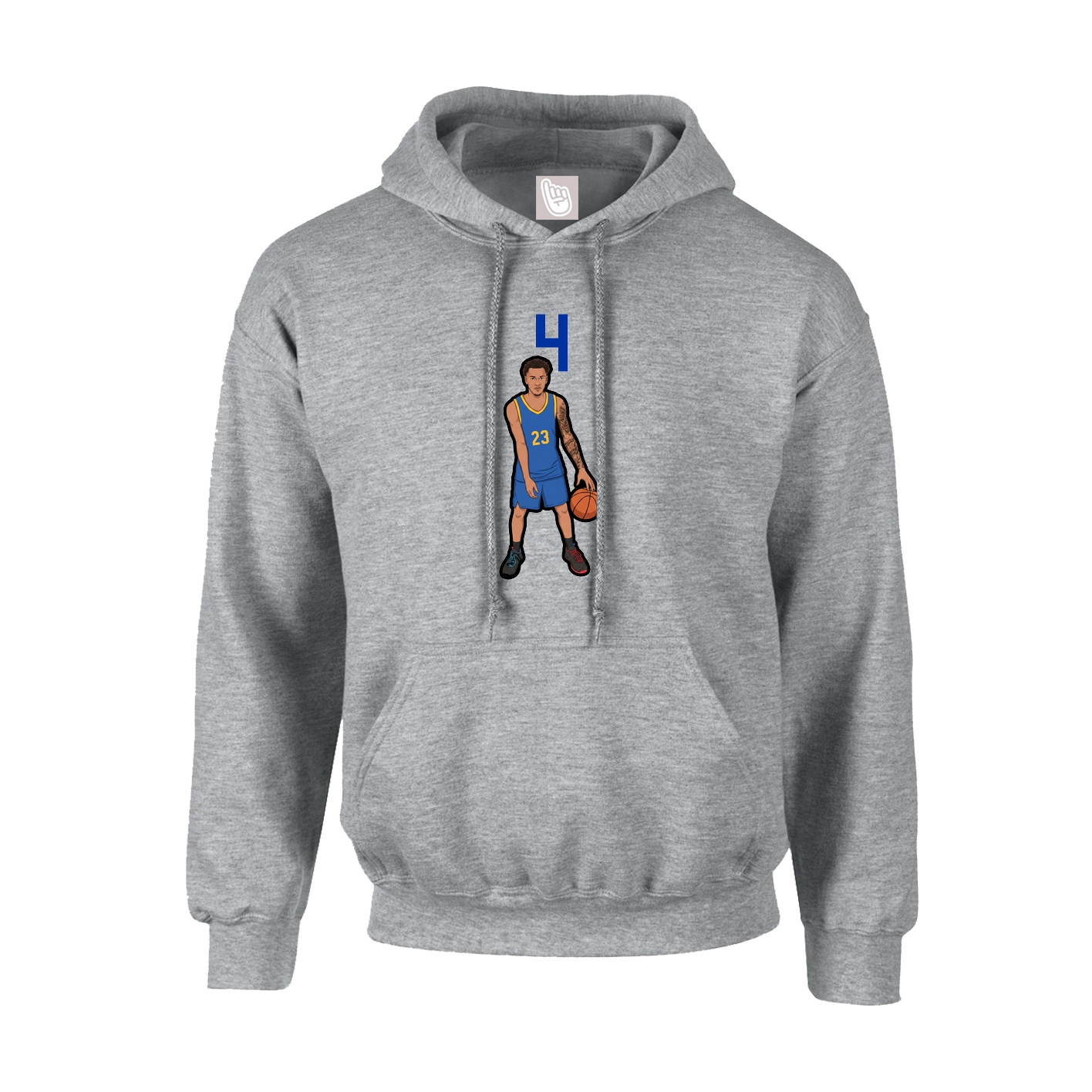 Youth Hoodie — Number Top in Grey