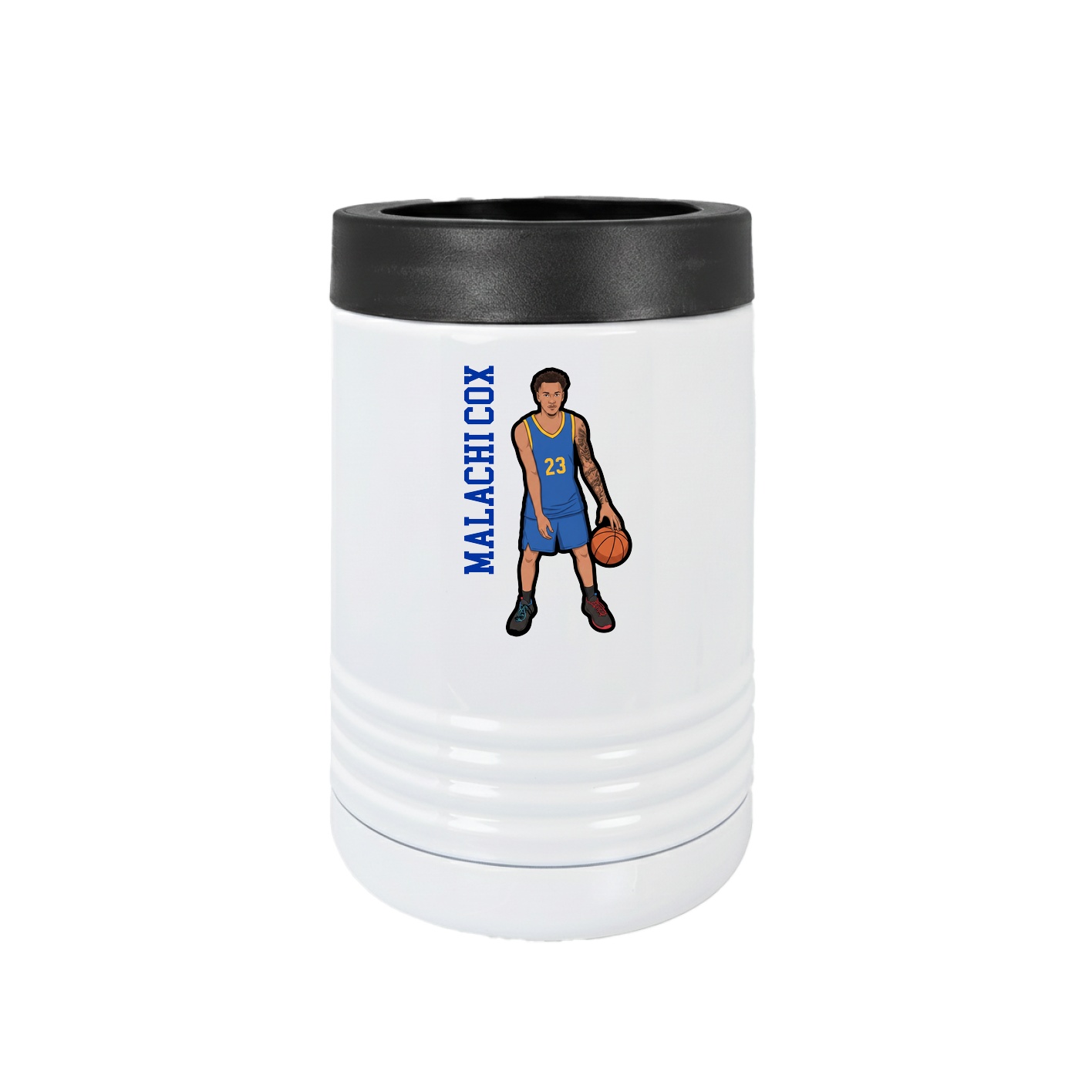 Beverage Holder — Name Vertical in White