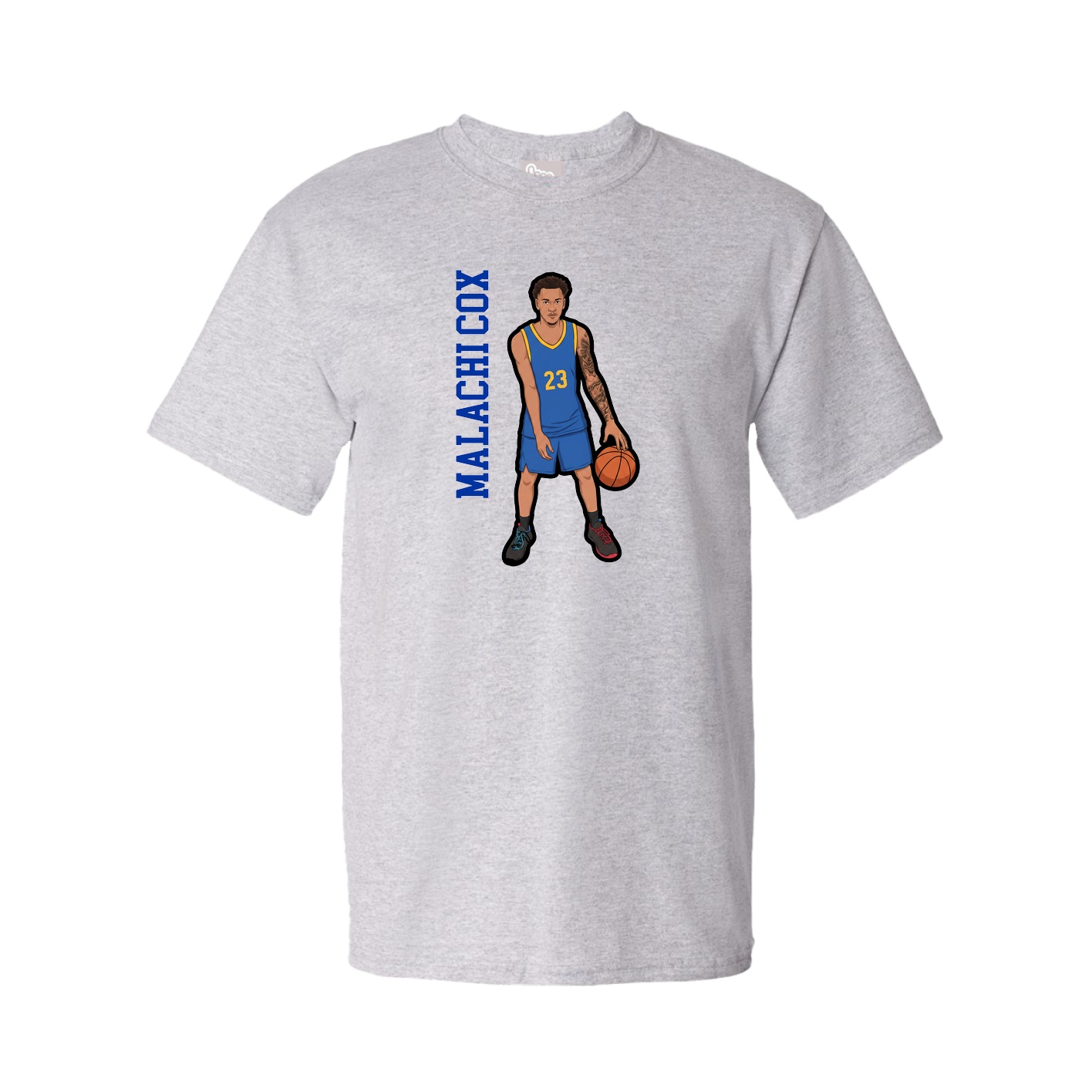 Youth Tee — Name Vertical in Grey