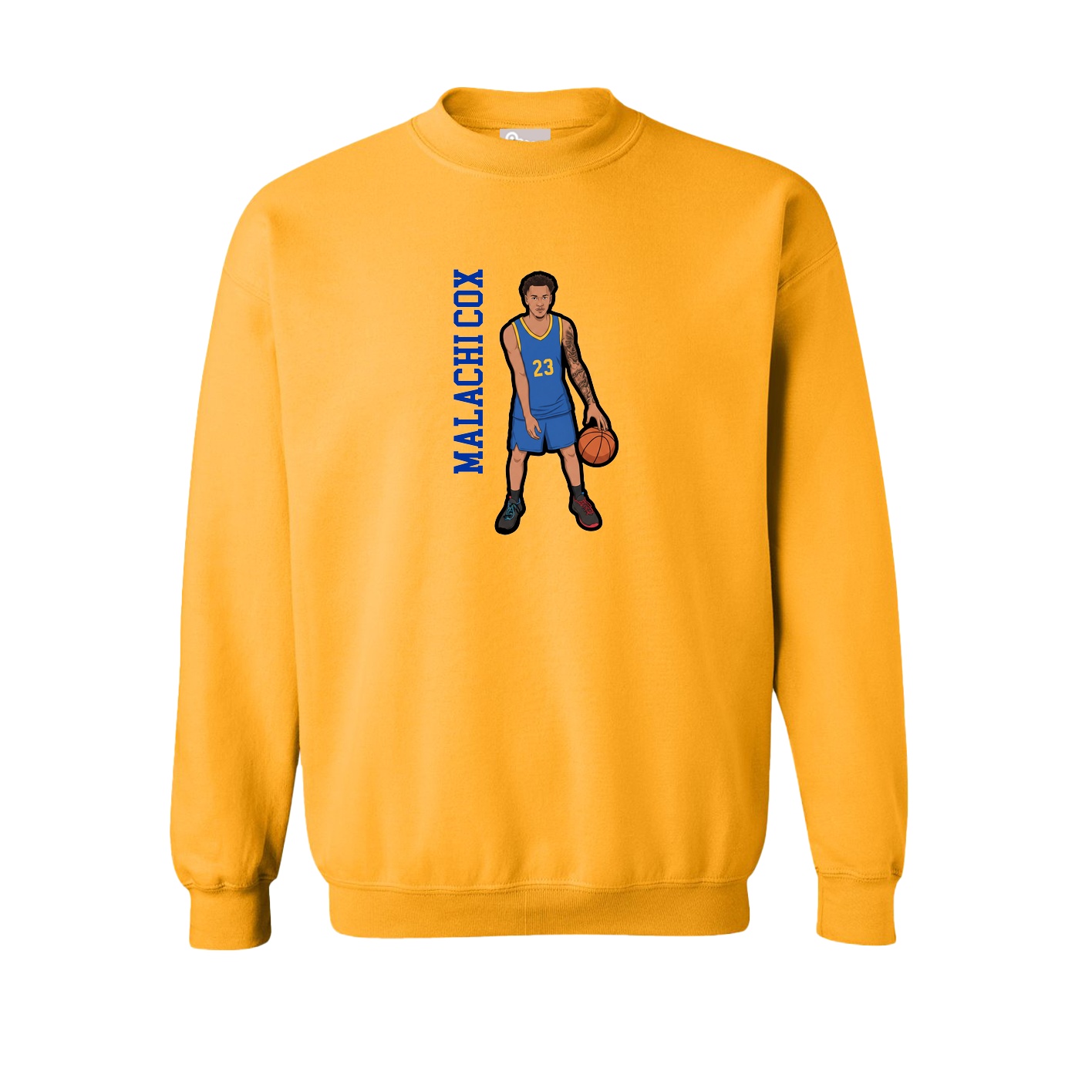 Fleece Crew — Name Vertical in Gold