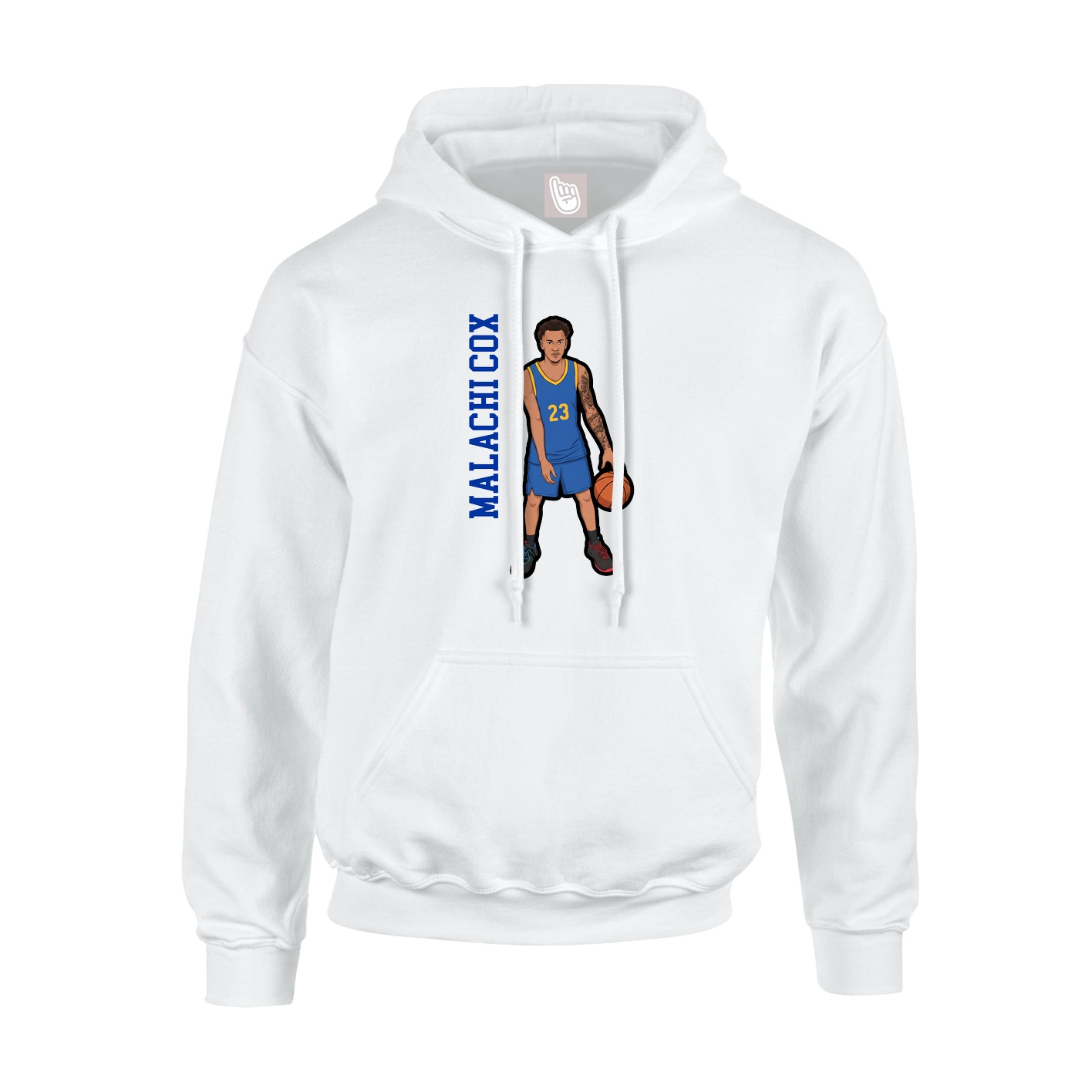 Youth Hoodie — Name Vertical in White