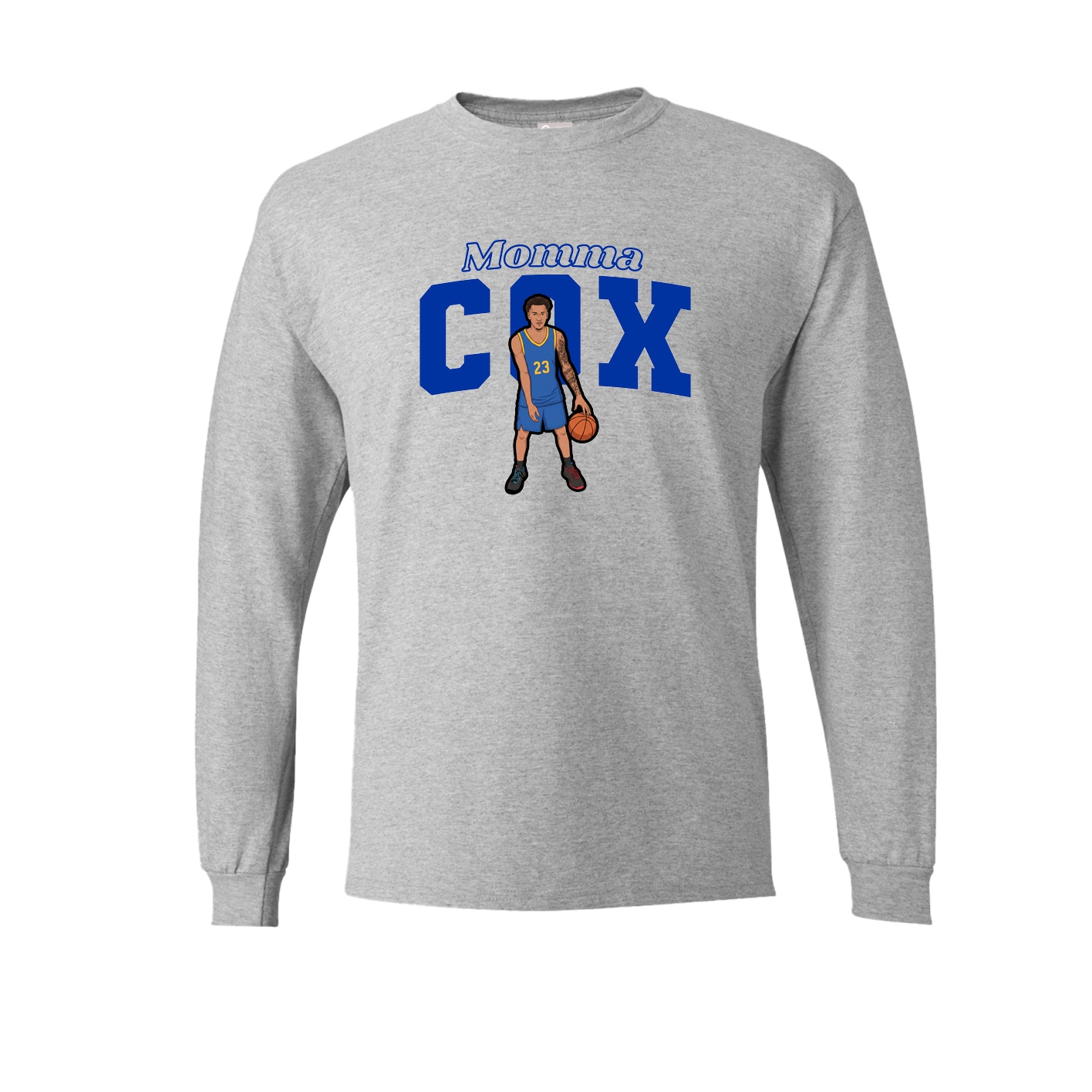 Long Sleeve Tee — Mothers Day Block in Grey