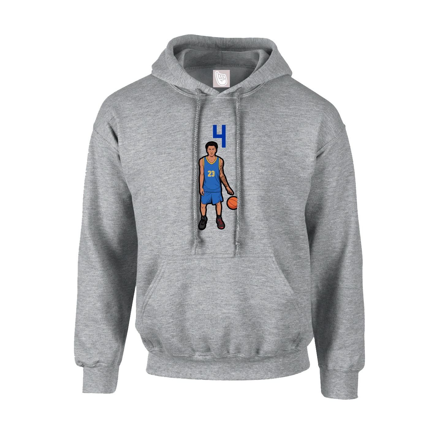 Youth Hoodie — Number Top in Grey