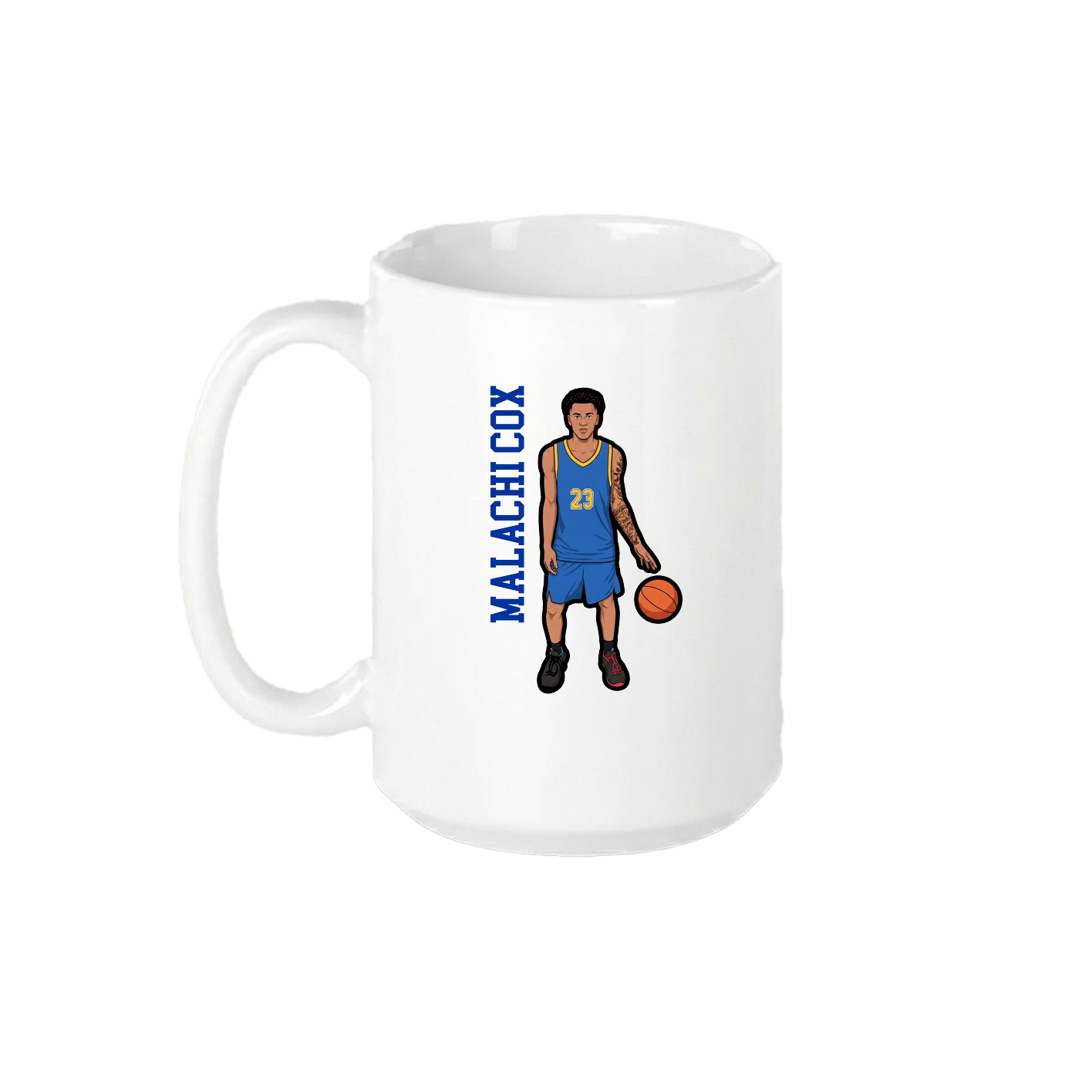 15oz Coffee Mug — Name Vertical in White