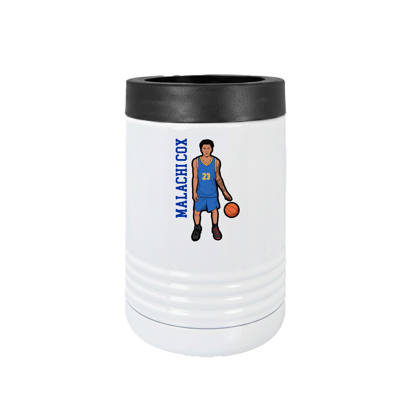 Beverage Holder — Name Vertical in White
