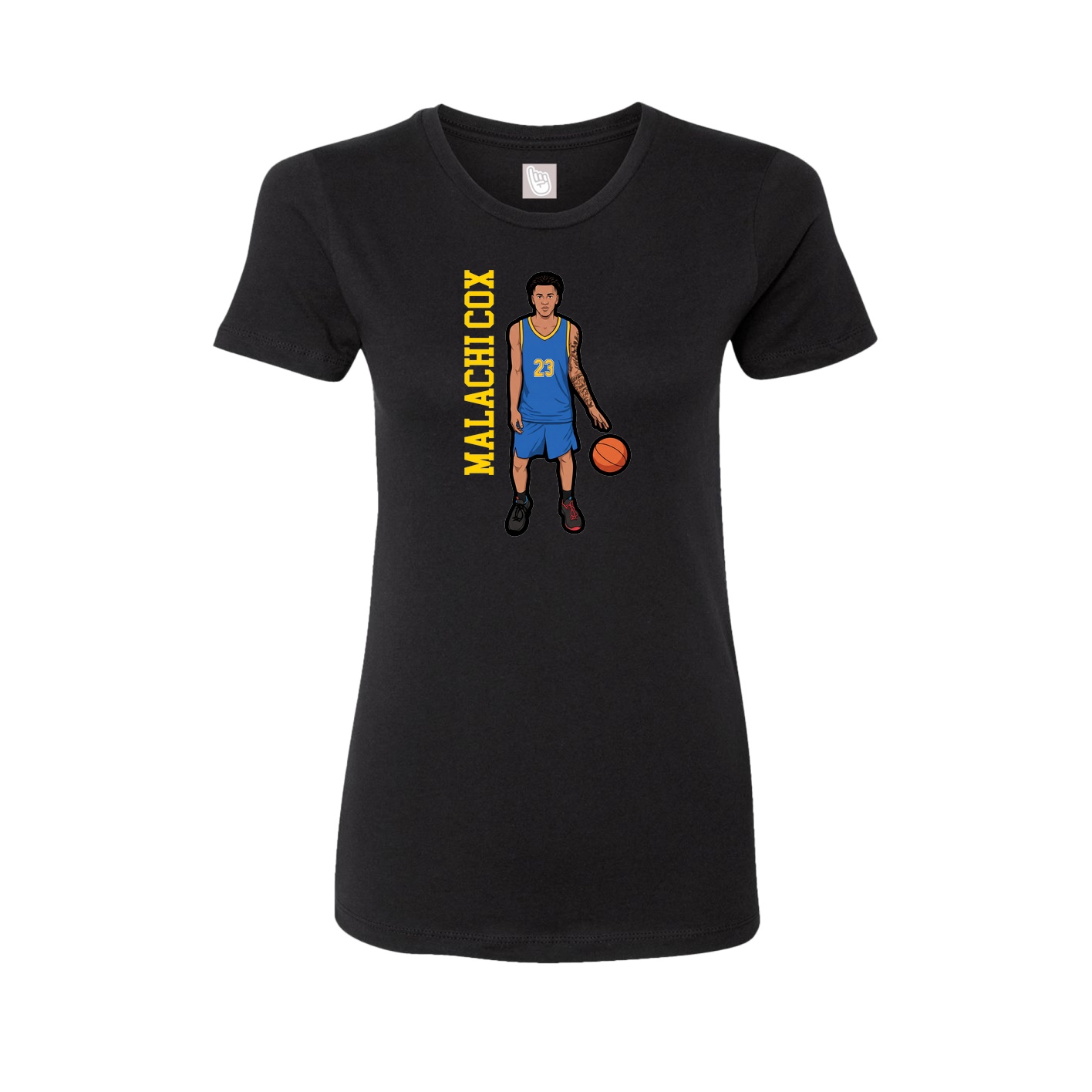 Womens Tee — Name Vertical in Black