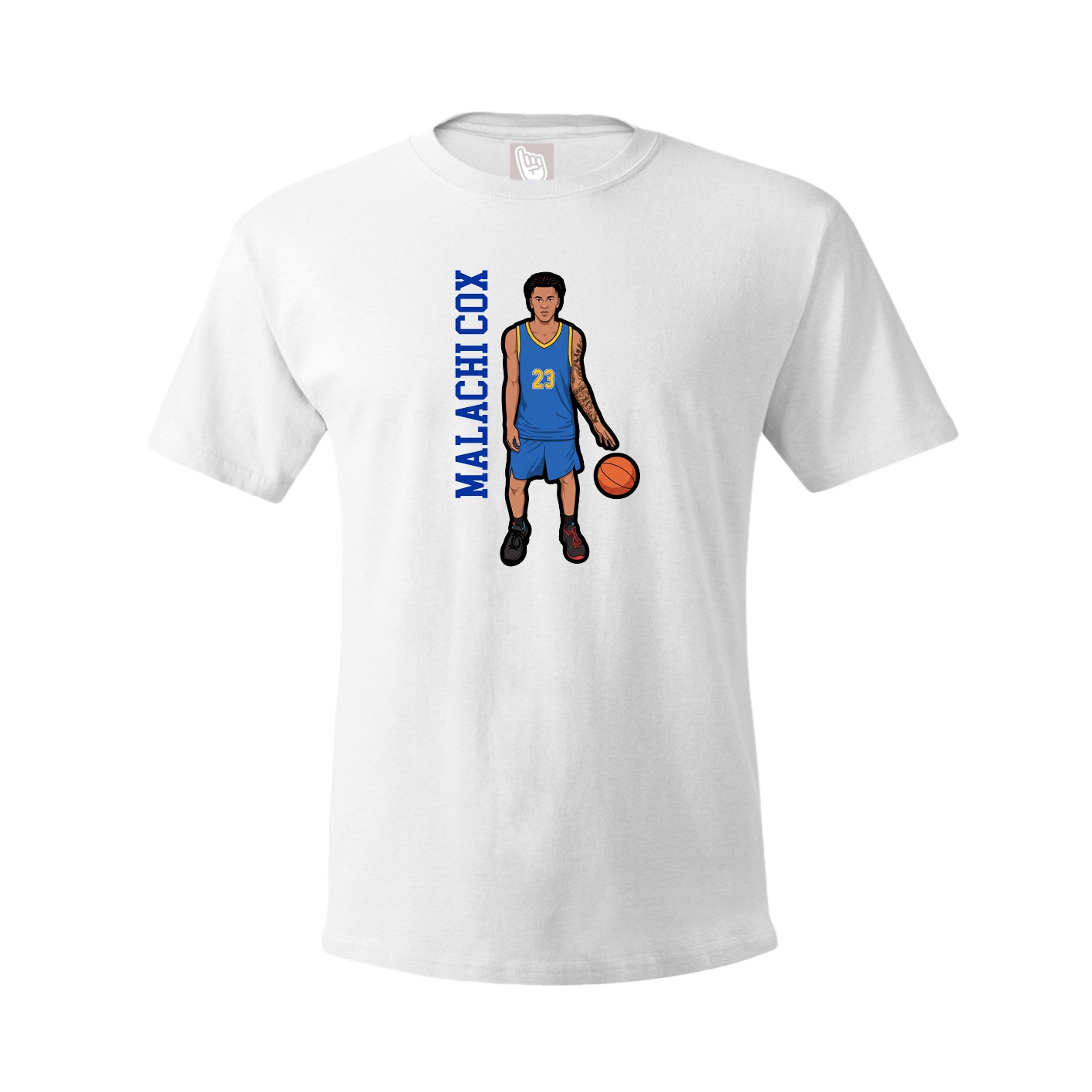 Youth Tee — Name Vertical in White
